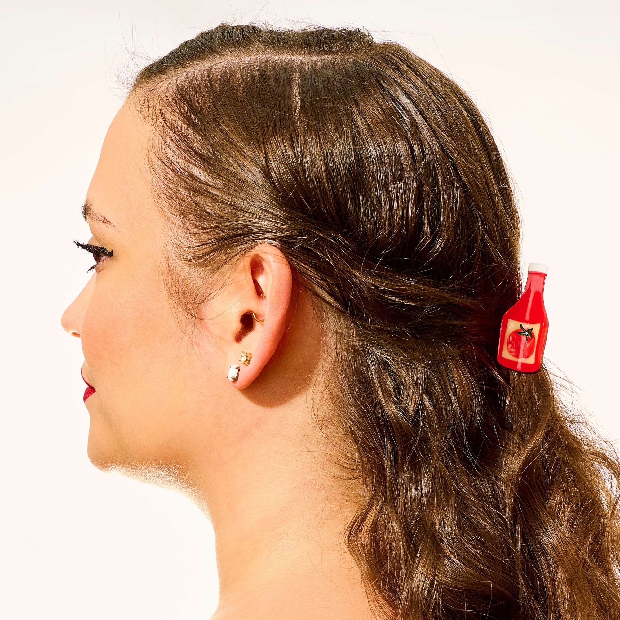 Mini Ketchup Hair Claw Clip