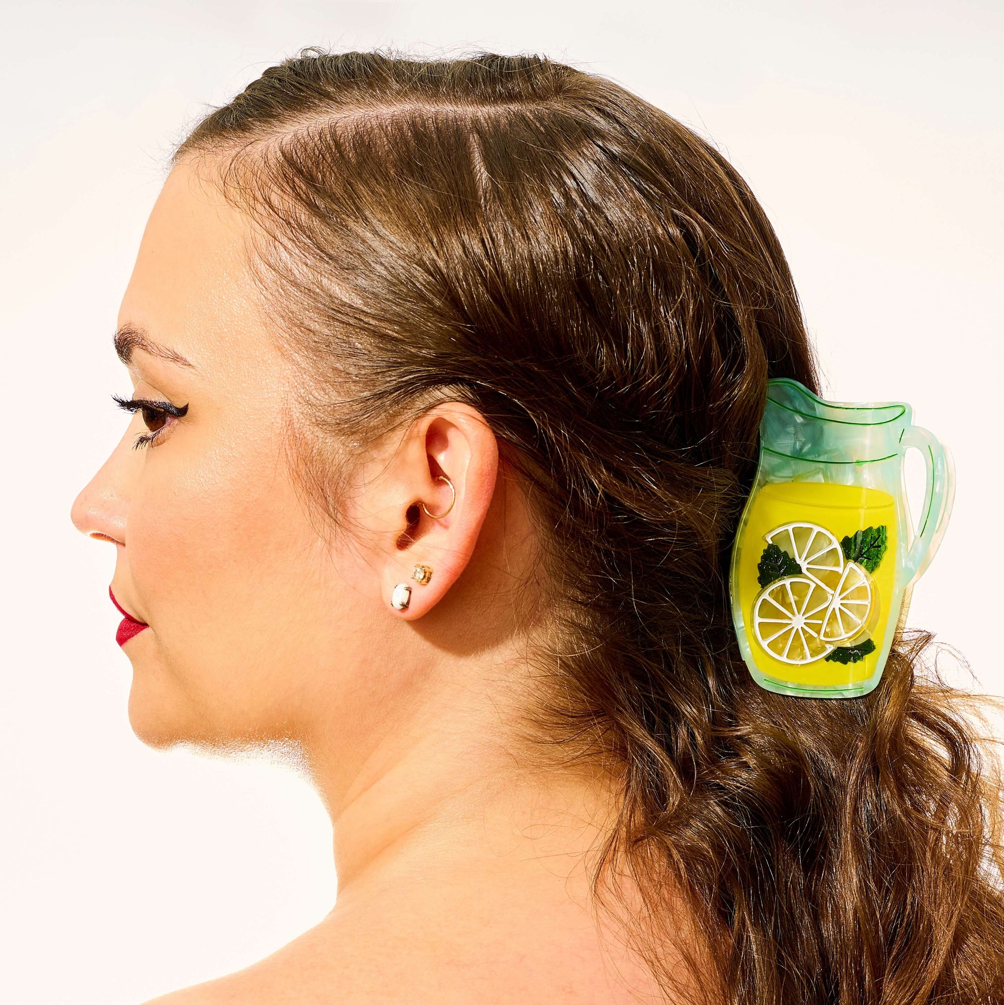 Large Lemonade Pitcher Hair Claw Clip