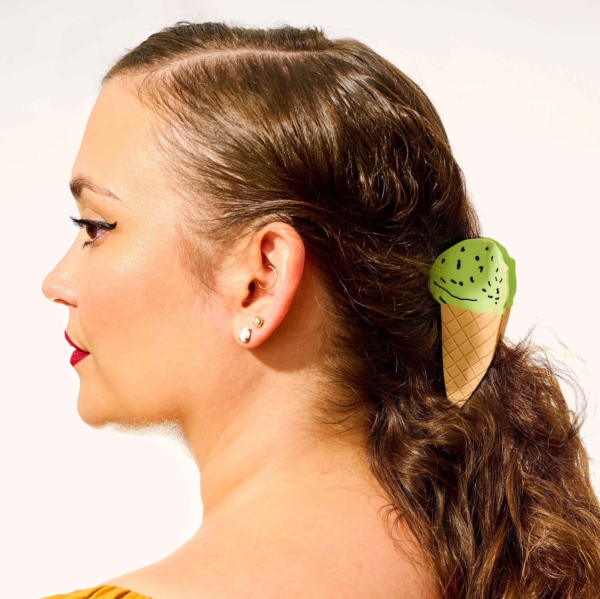 Large Mint Chocolate Chip Ice Cream Hair Claw Clip