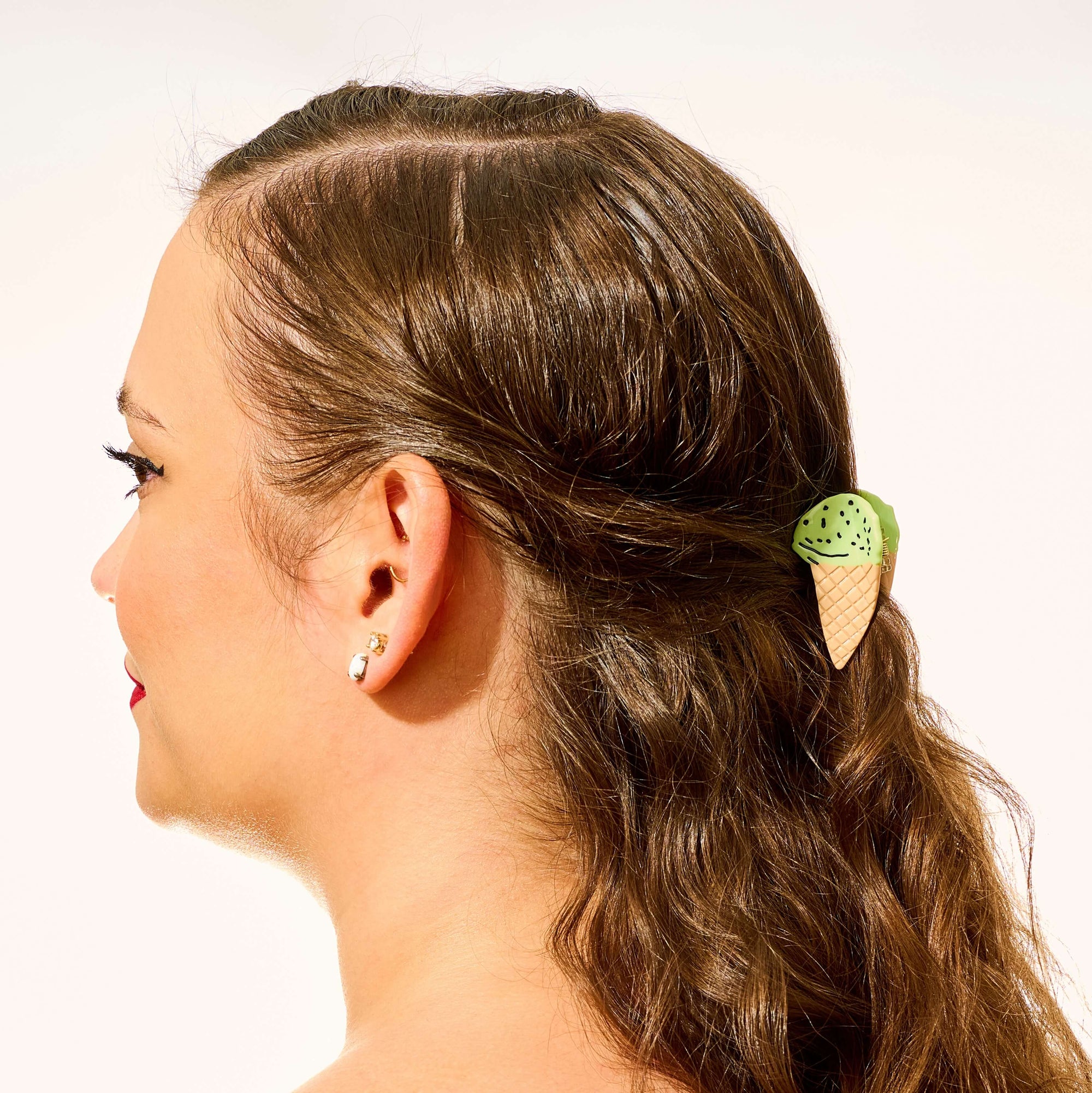 Mini Mint Chocolate Chip Ice Cream Hair Claw Clip