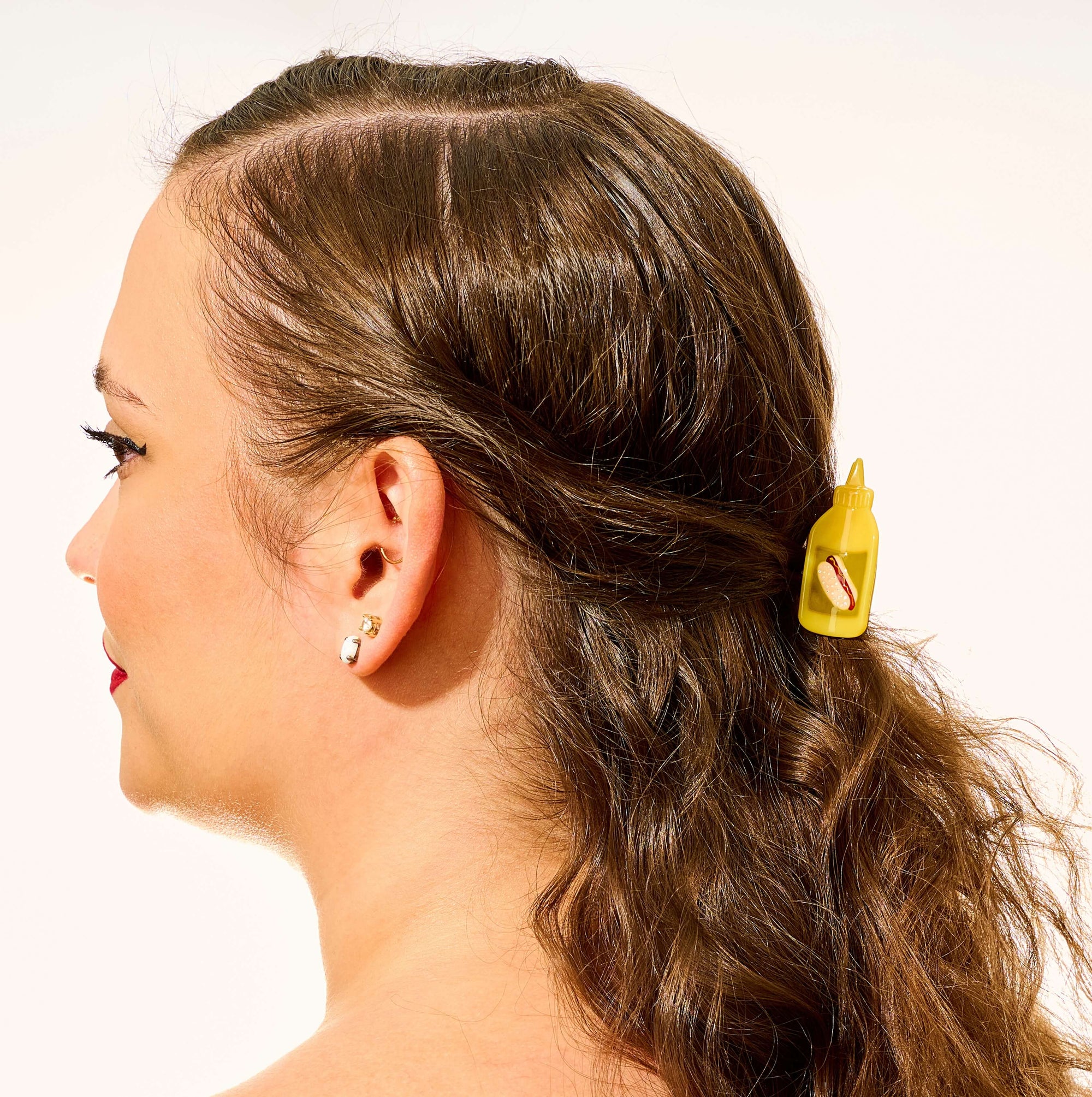 Mini Mustard Hair Claw Clip