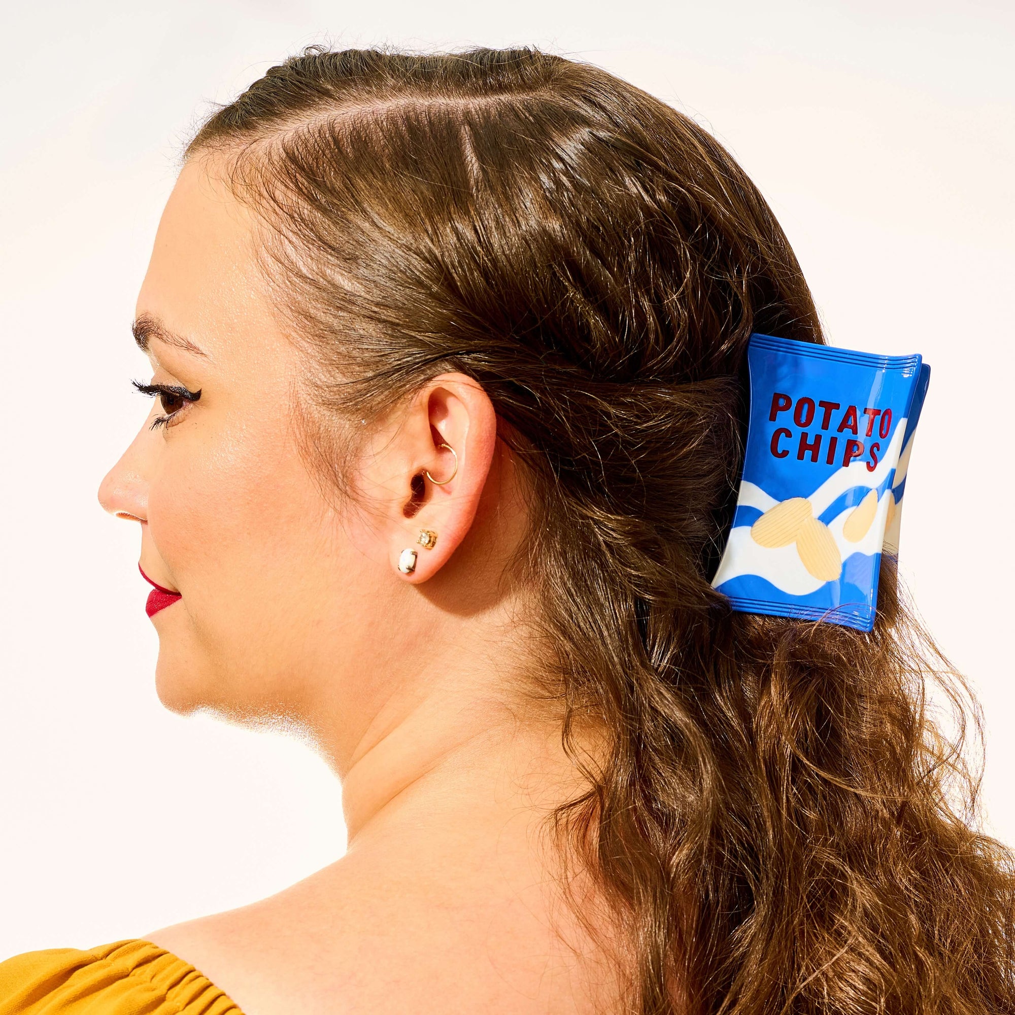 Large Potato Chip Bag Hair Claw Clip