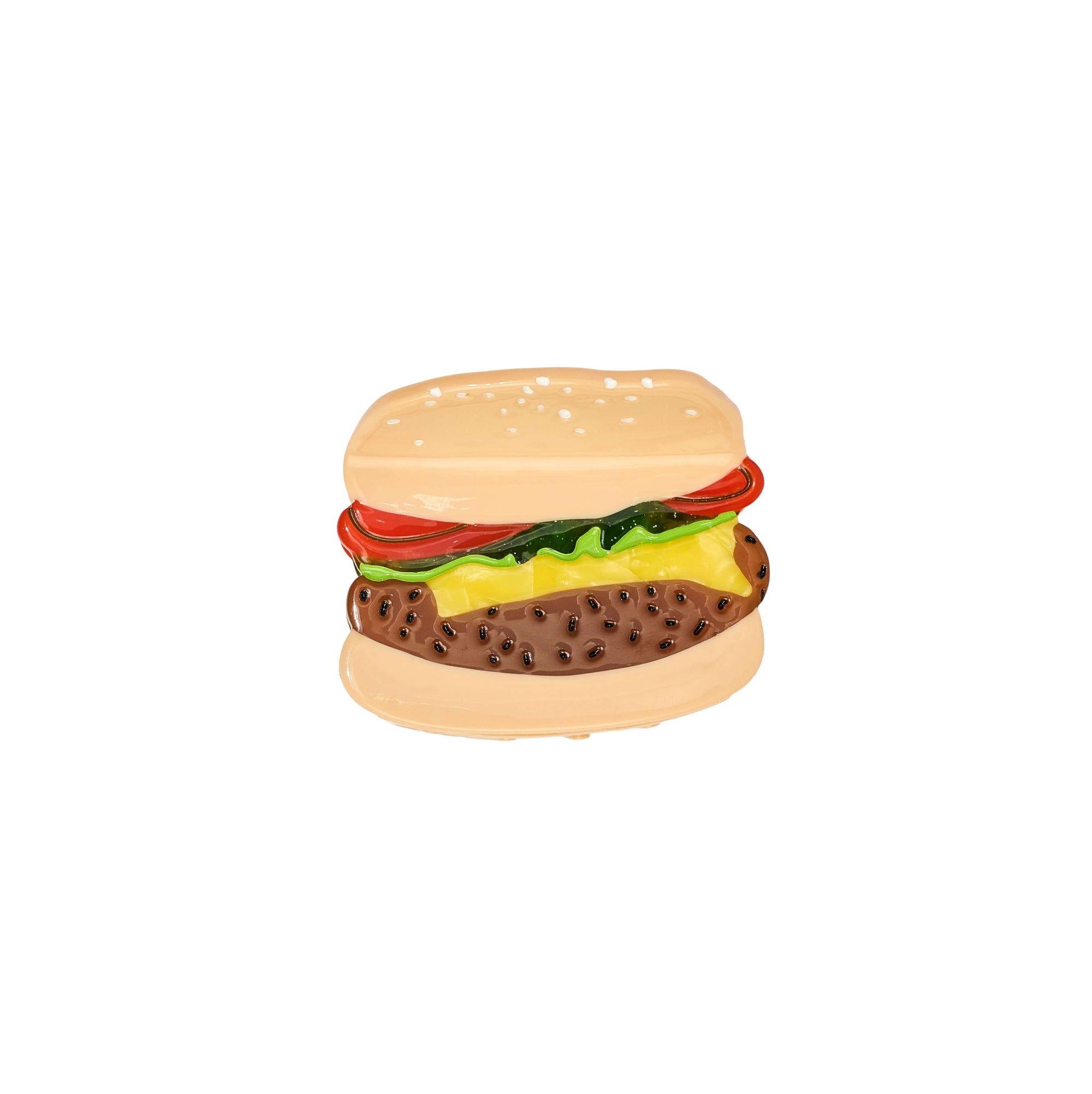 Mini Burger Hair Claw Clip