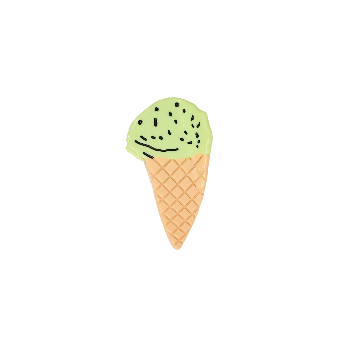 Mini Mint Chocolate Chip Hair Claw Clip + 3D Ice Cream Cone Huggie Hoops