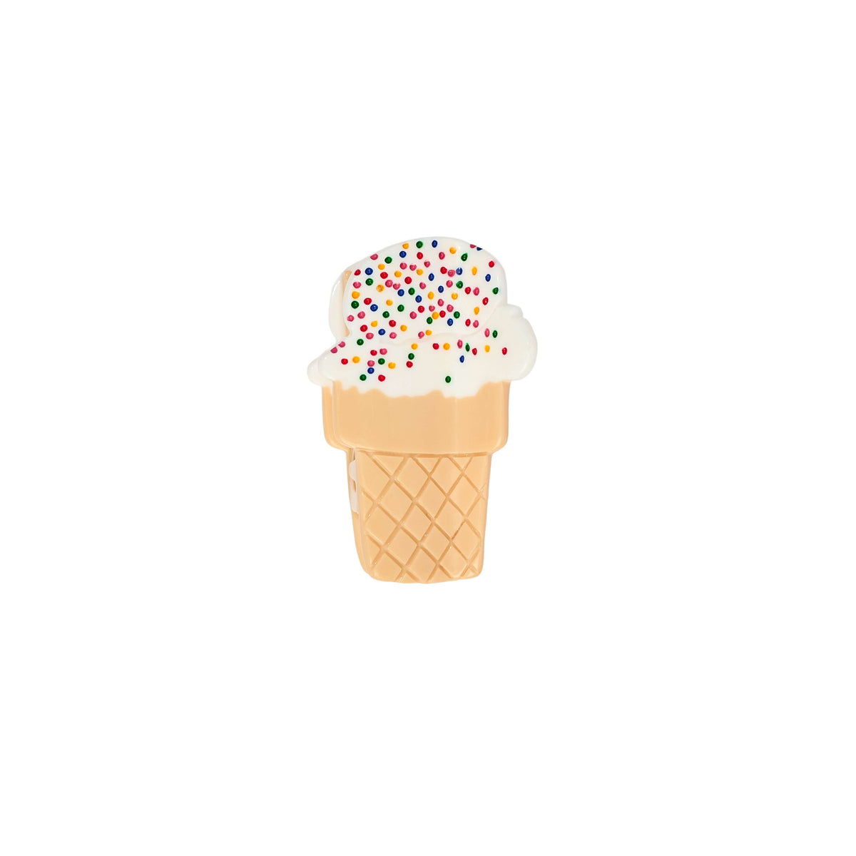 Mini Sprinkle Ice Cream Hair Claw Clip + 3D Ice Cream Cone Huggie Hoops