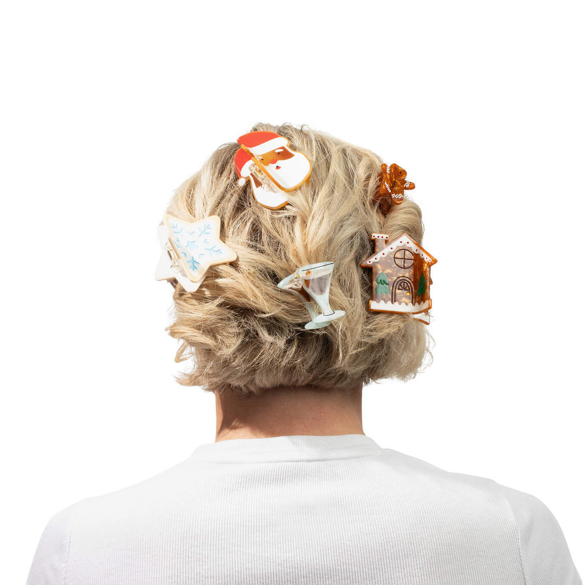 Mini Gingerbread Holiday Cookie Hair Claw Clip