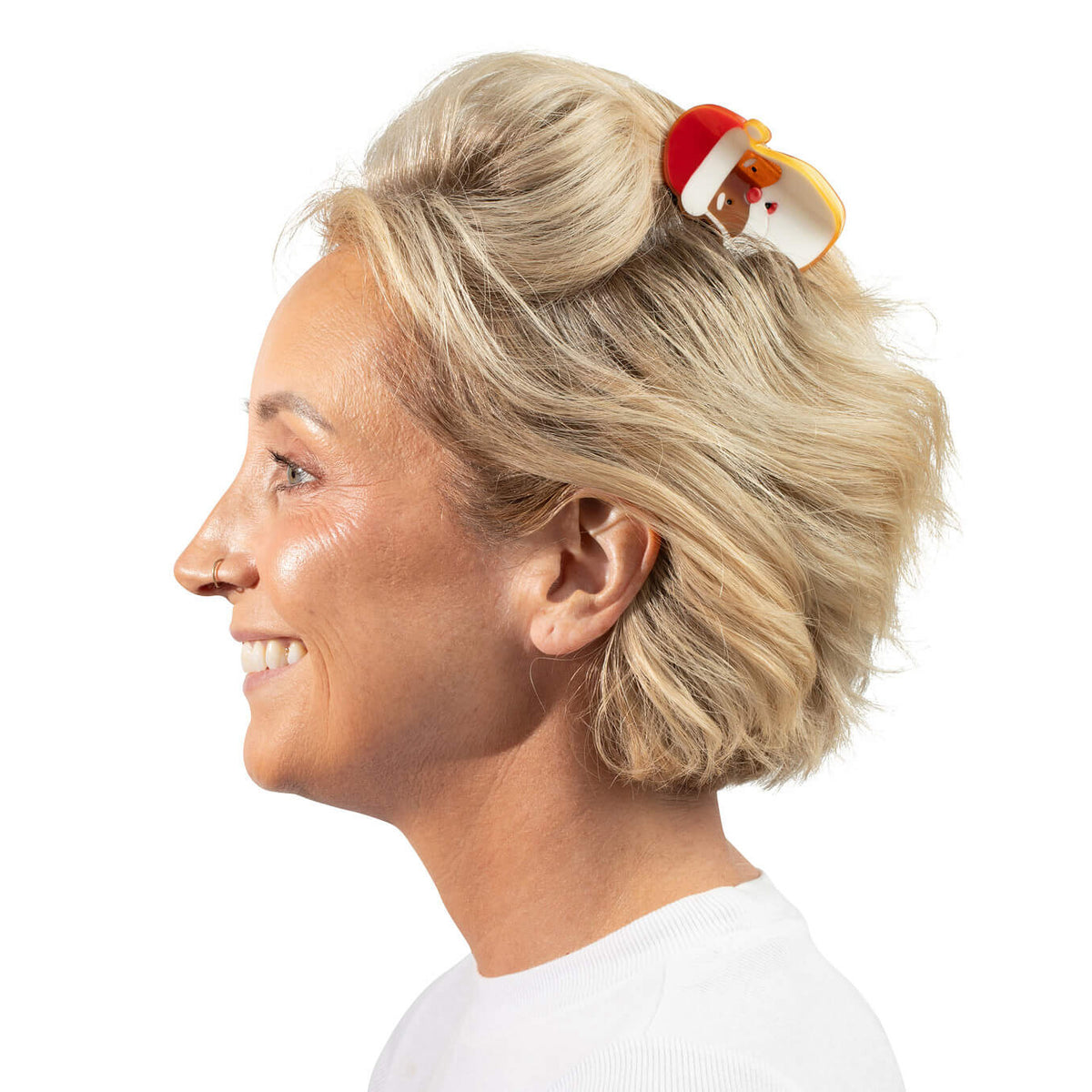 Midi Santa Holiday Cookie Hair Claw Clip