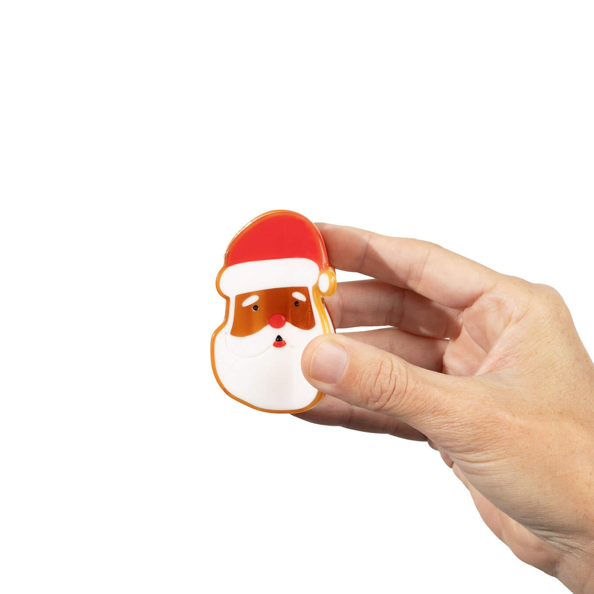 Midi Santa Holiday Cookie Hair Claw Clip