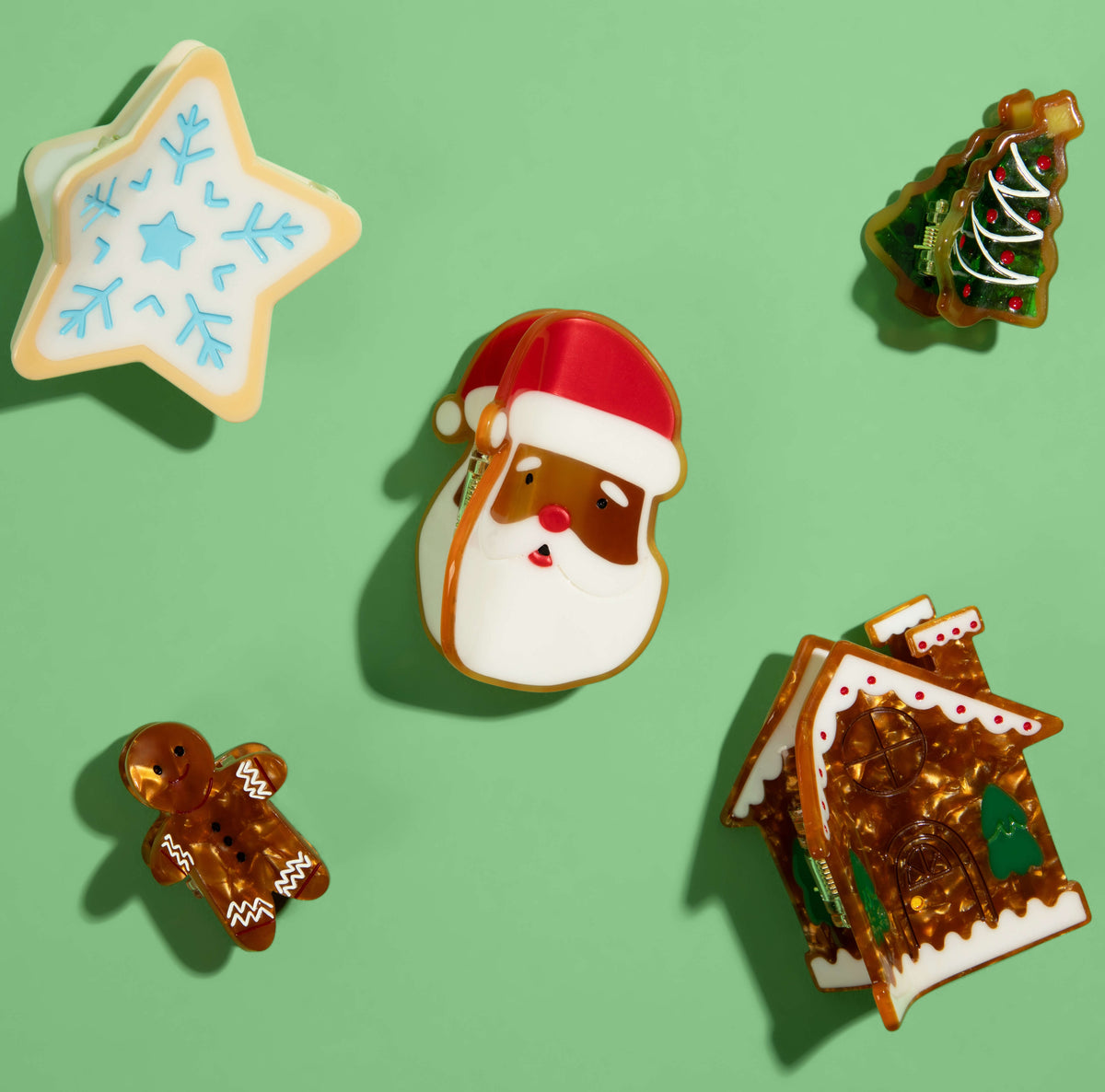 Mini Gingerbread Holiday Cookie Hair Claw Clip
