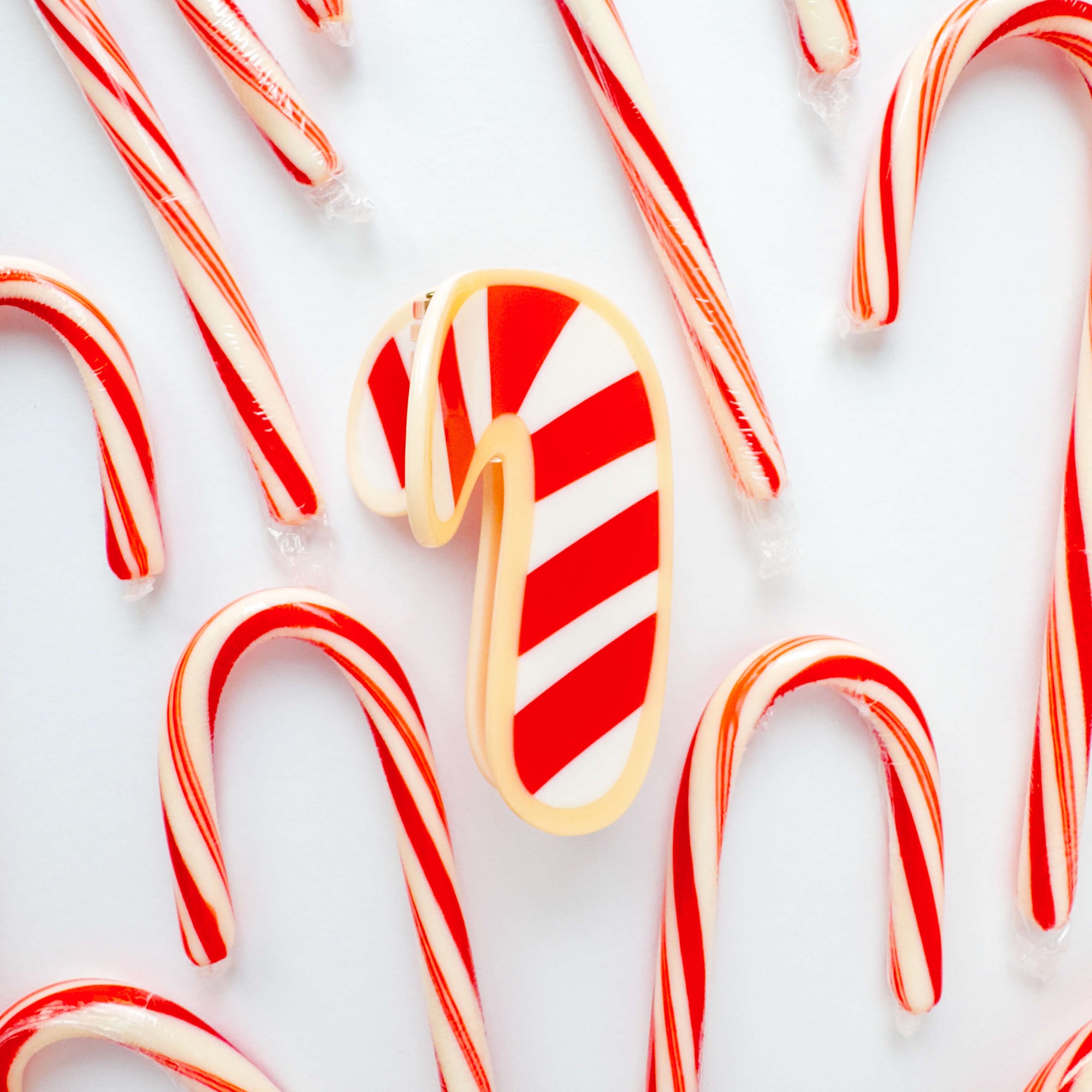 Midi Candy Cane Holiday Cookie Hair Claw Clip