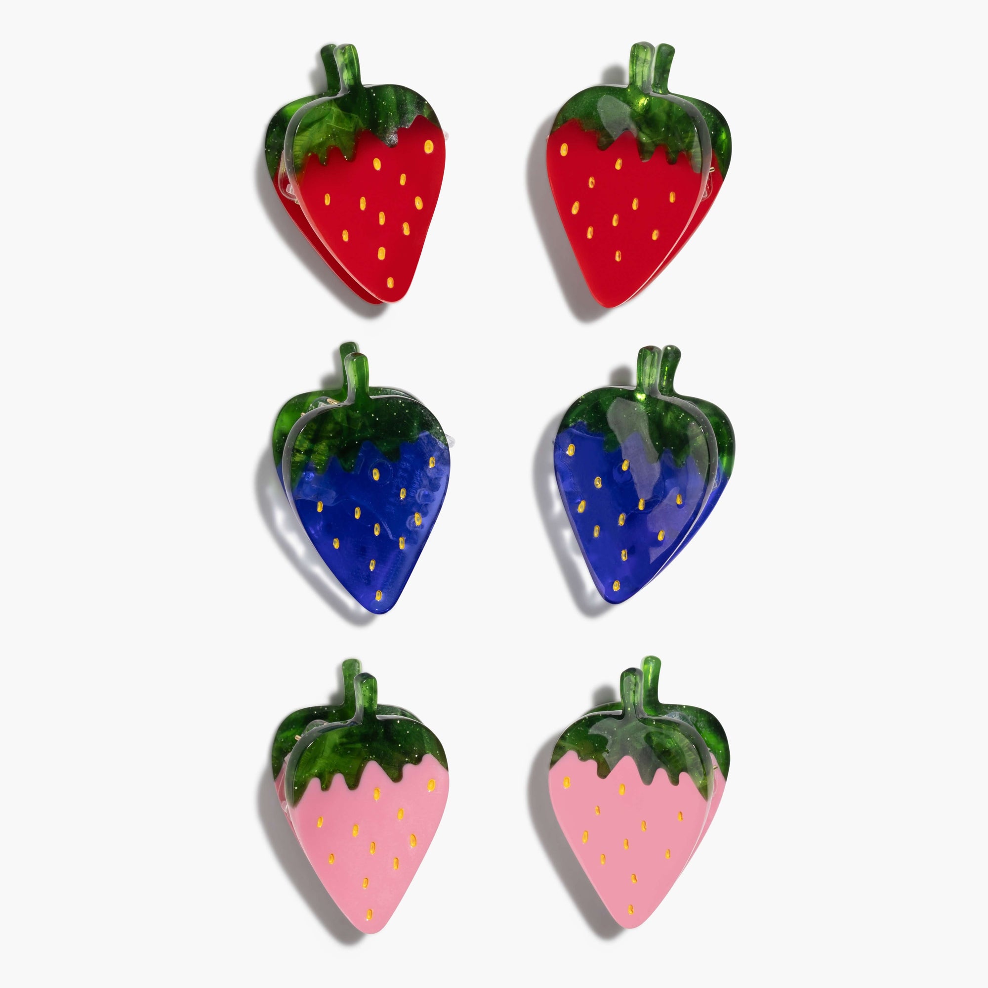 Micro Strawberry Patch Hair Claw Clip Set