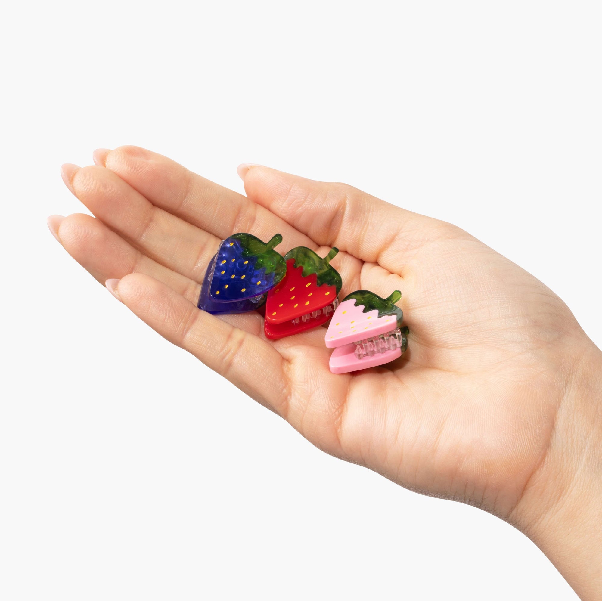 Micro Strawberry Patch Hair Claw Clip Set