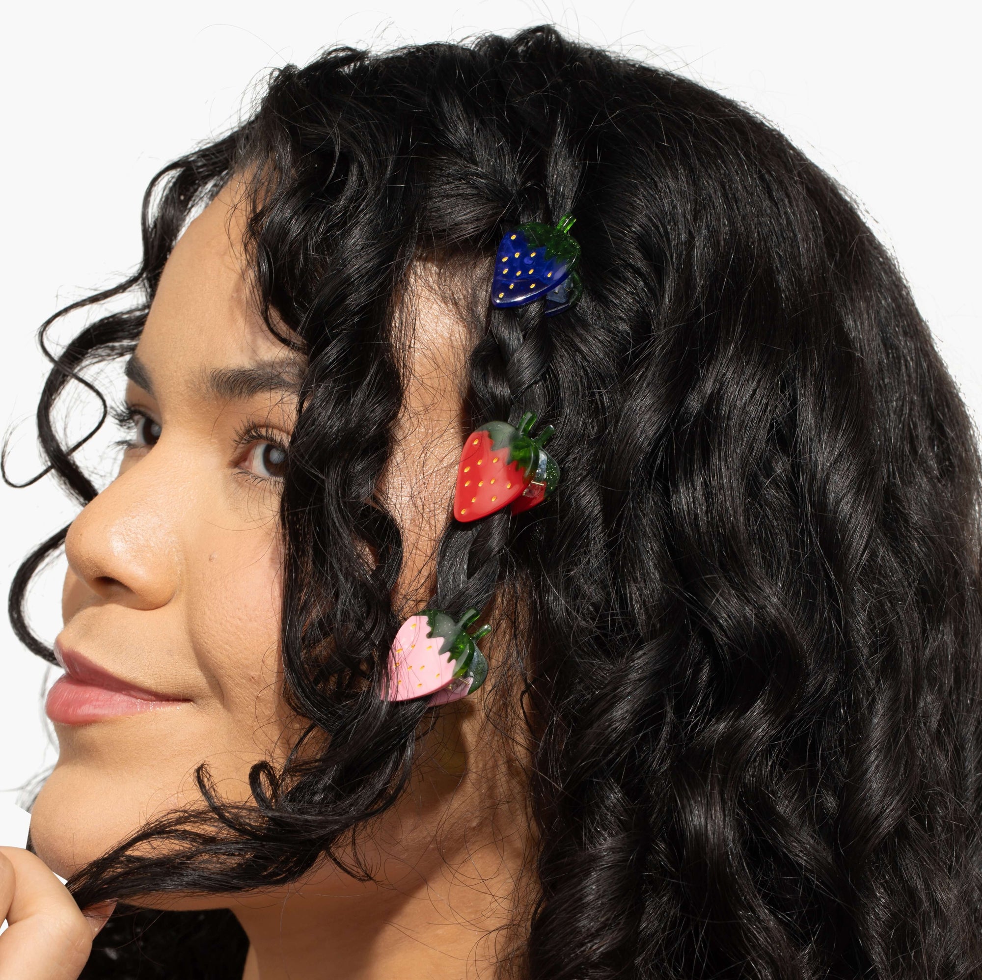 Micro Strawberry Patch Hair Claw Clip Set