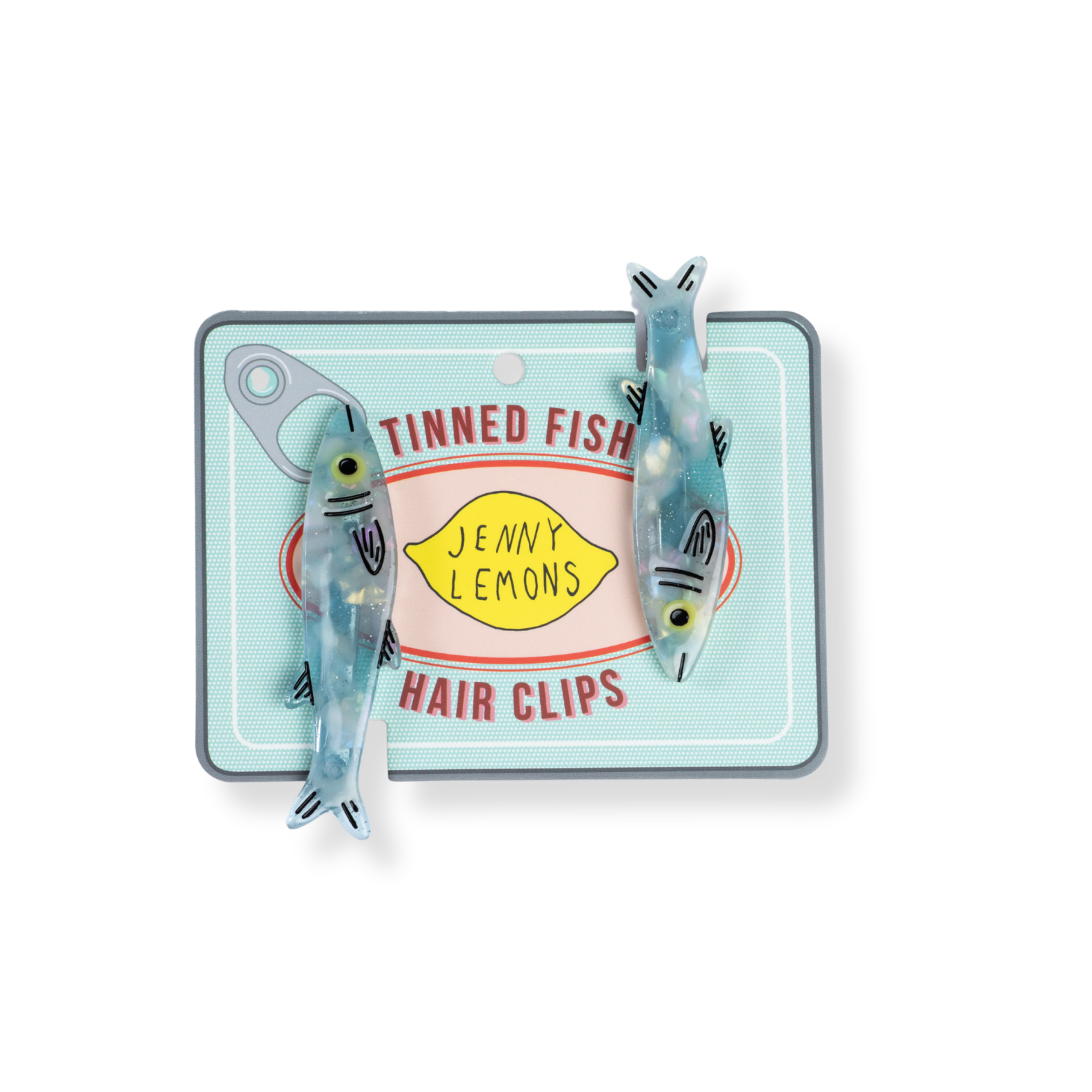 Blue Sardine Alligator Hair Clip Set