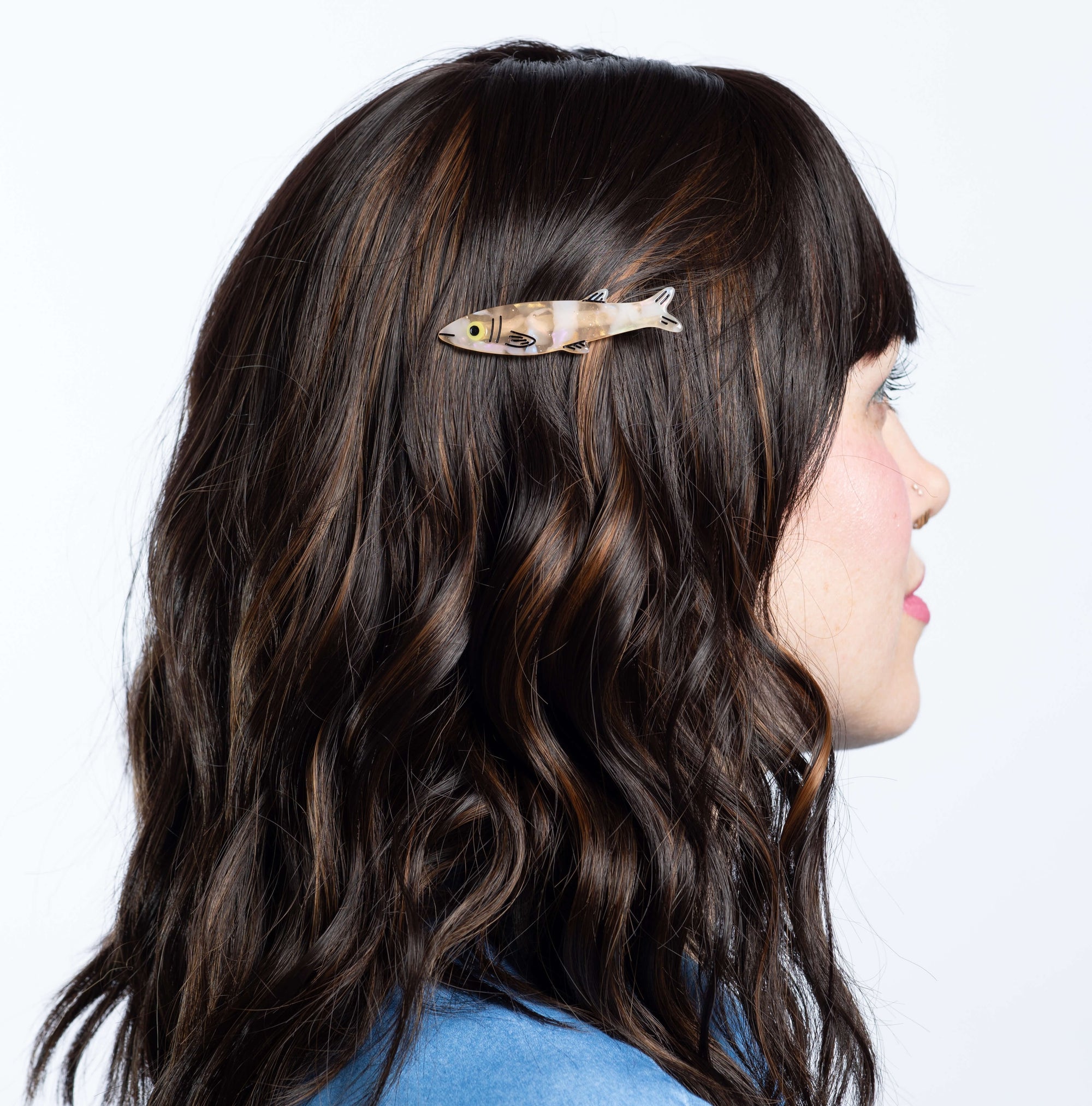 Gold Sardine Alligator Hair Clip Set