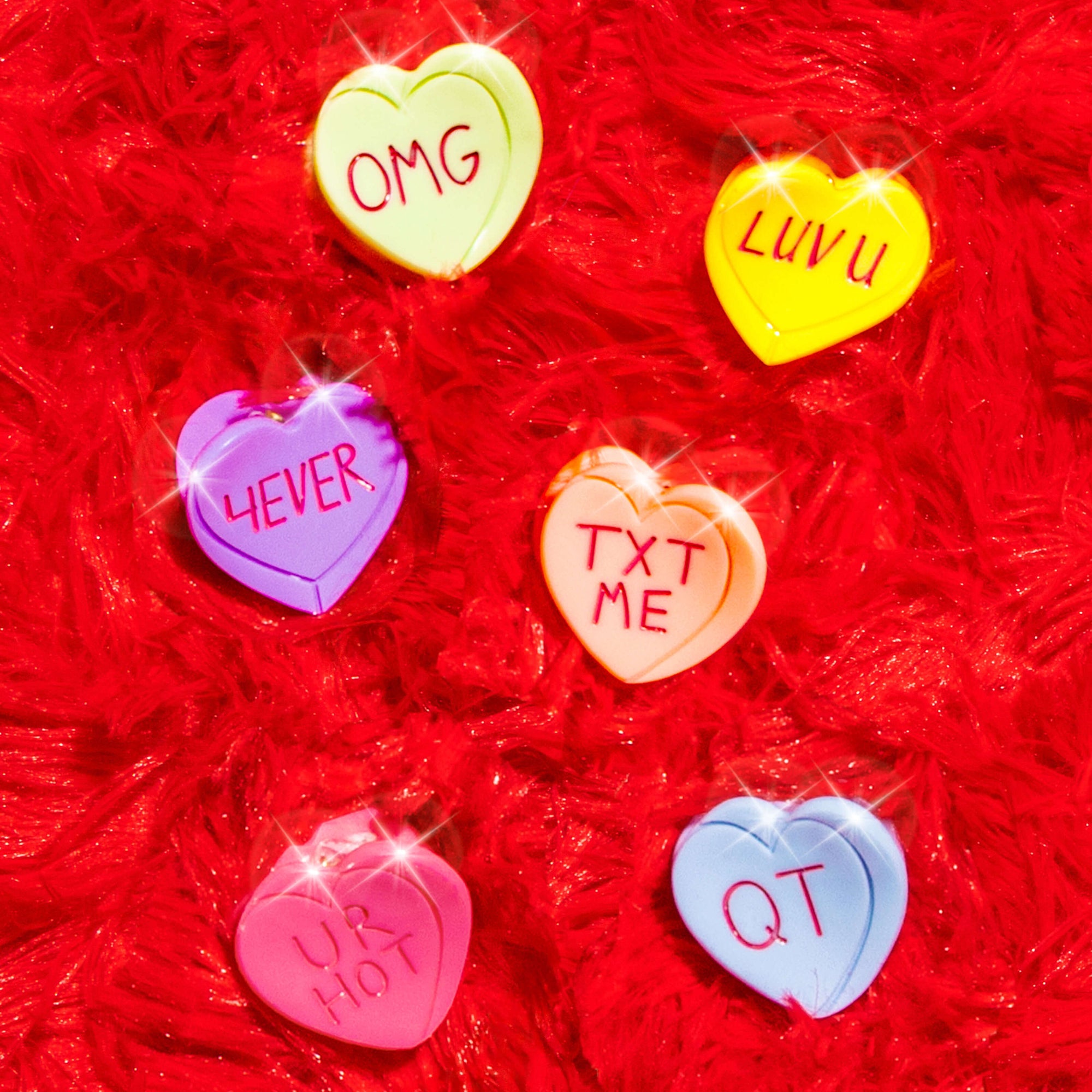 Micro Candy Hearts Hair Claw Clip Set