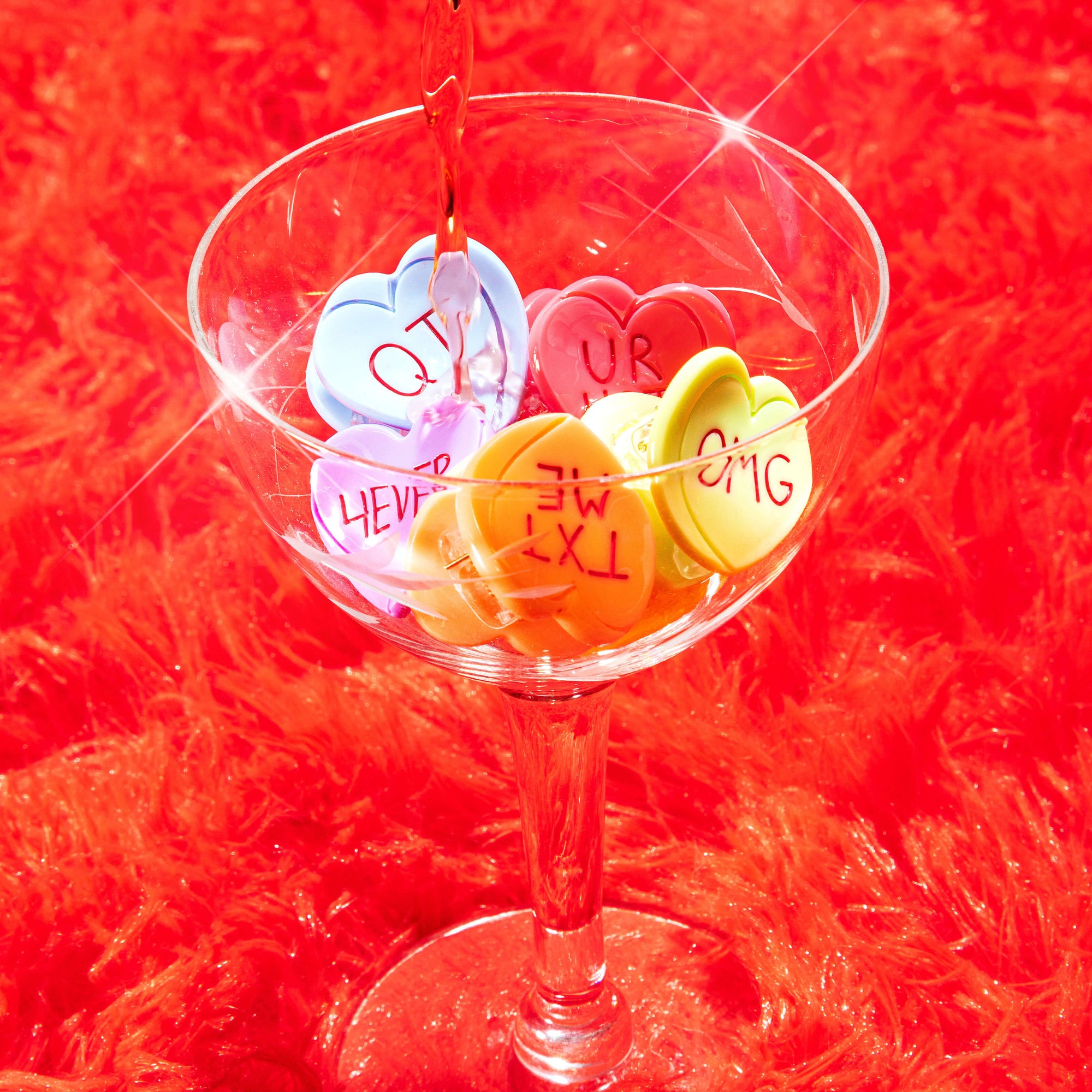 Micro Candy Hearts Hair Claw Clip Set