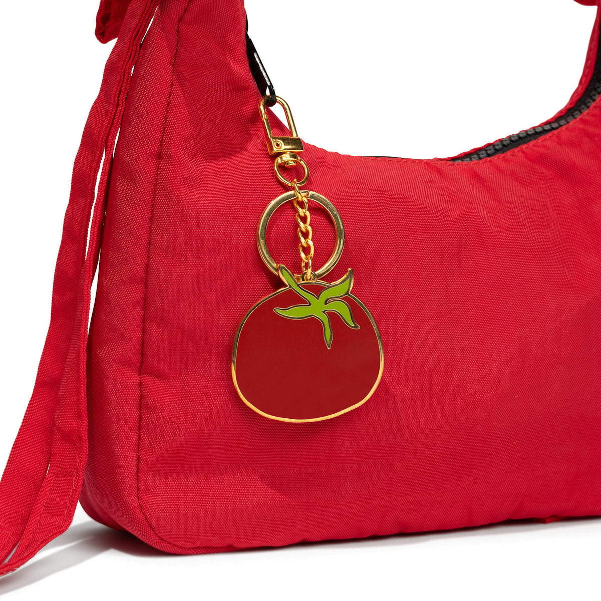 Tomato Enamel Bag Charm & Keychain