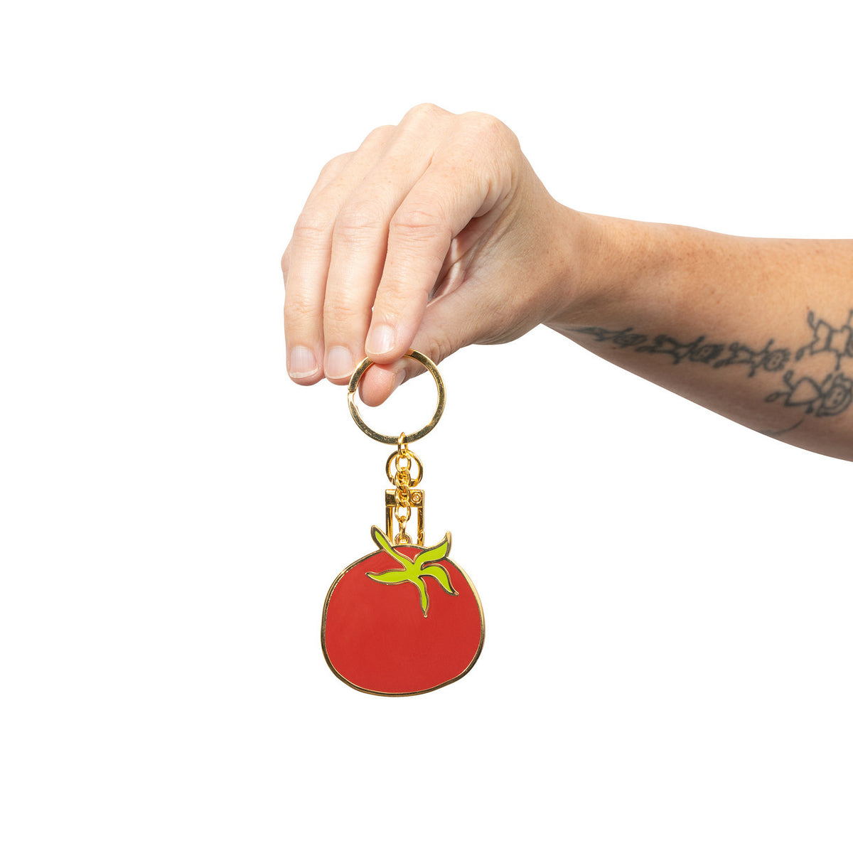 Tomato Enamel Bag Charm & Keychain