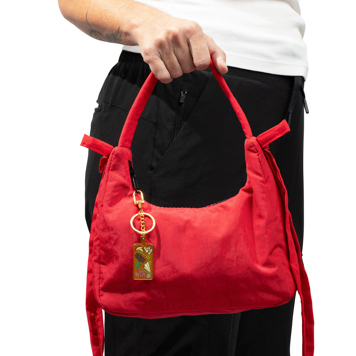 Charcuterie Enamel Bag Charm & Keychain
