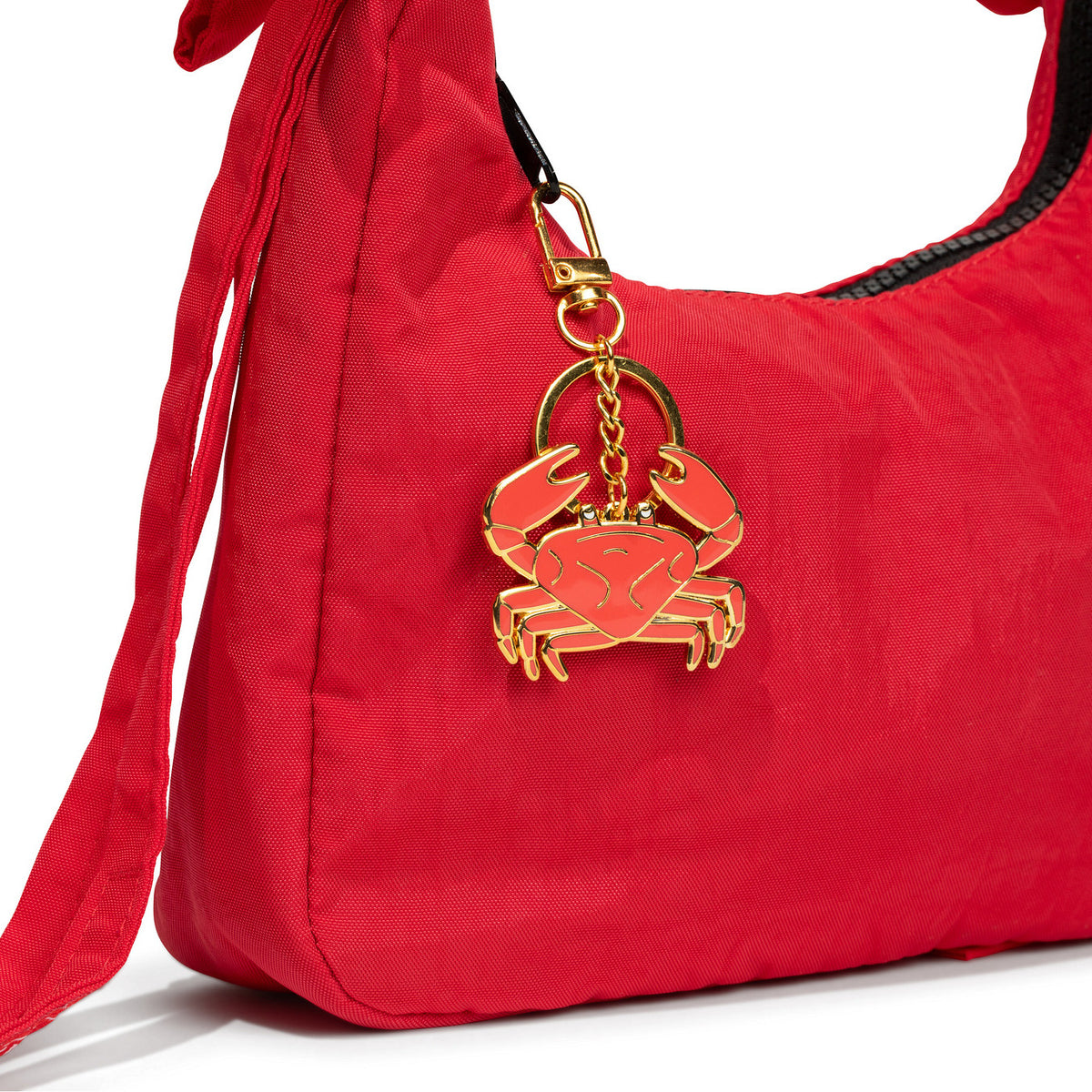 Crab Enamel Bag Charm & Keychain
