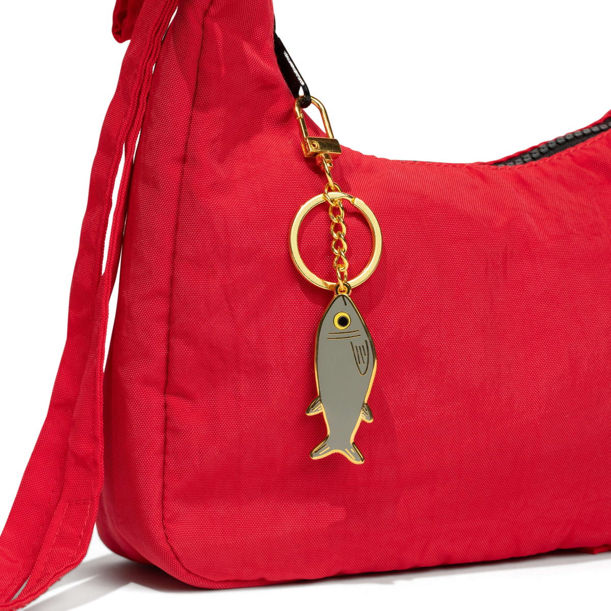 Sardine Enamel Bag Charm & Keychain