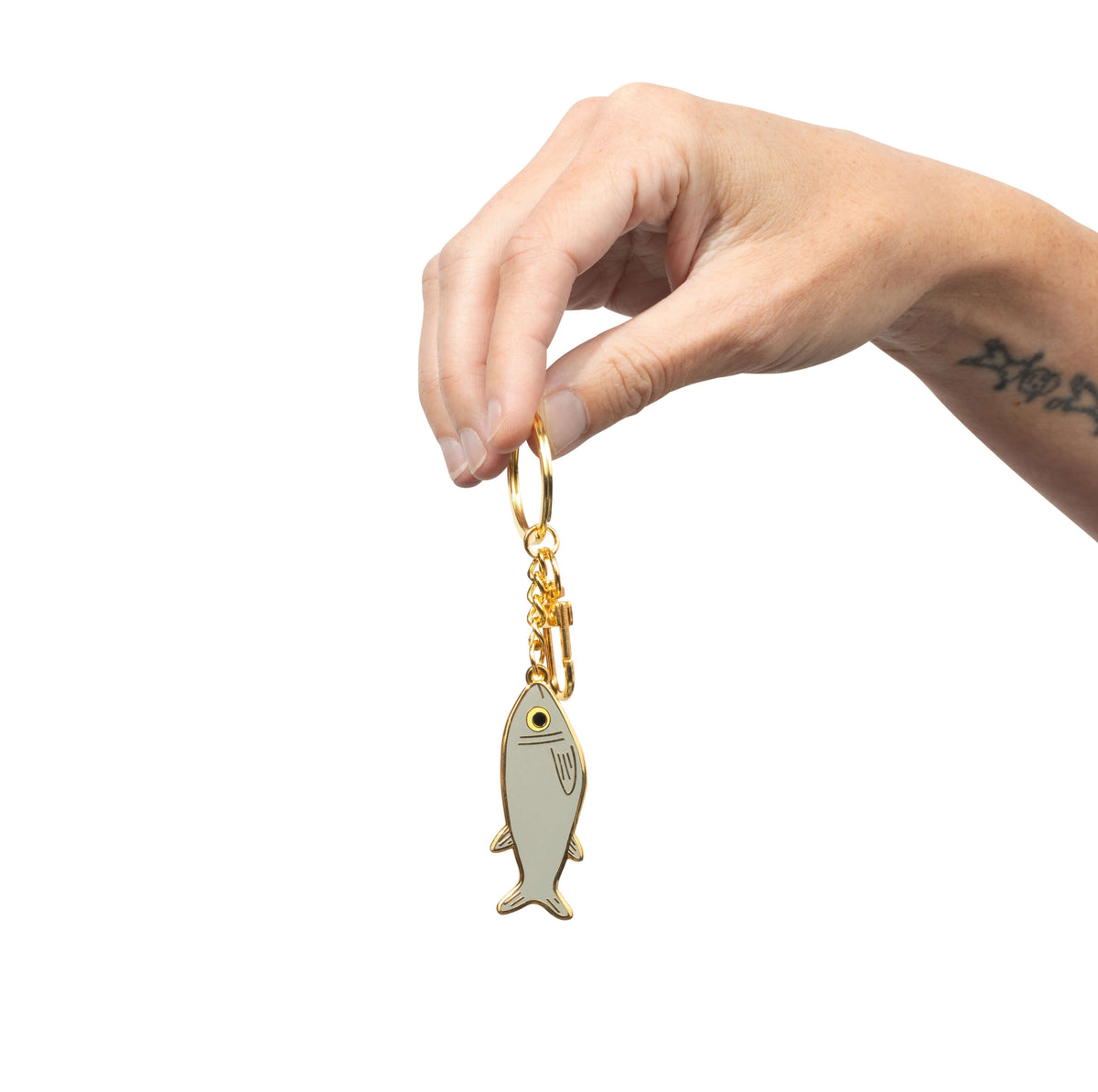 Sardine Enamel Bag Charm & Keychain