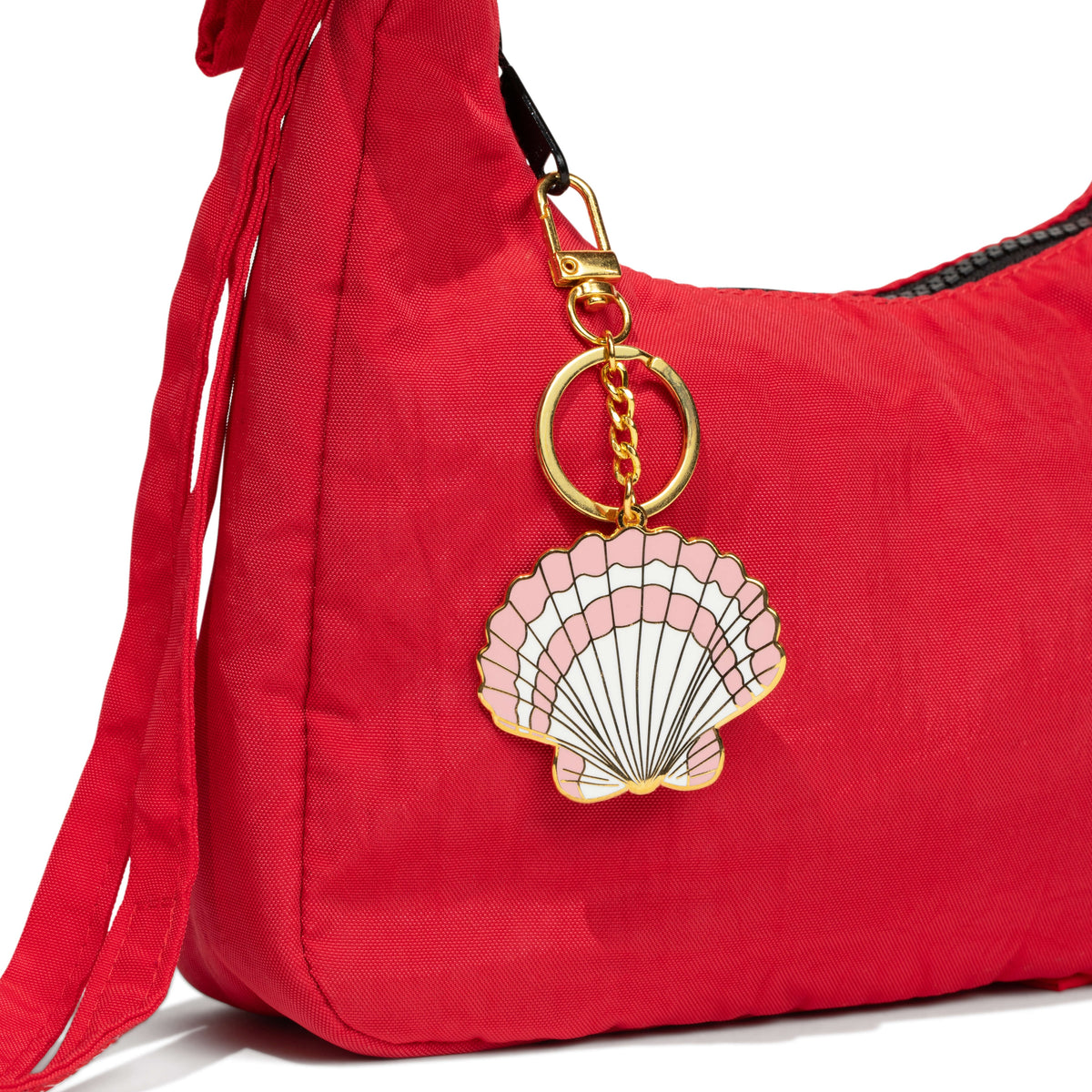 Scallop Enamel Bag Charm & Keychain
