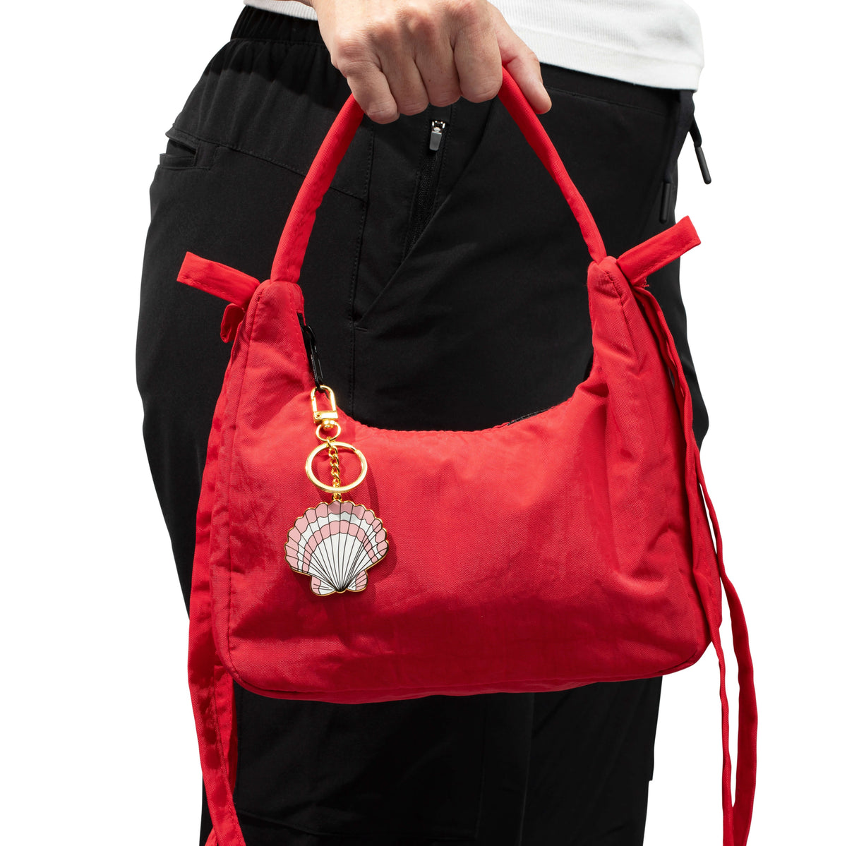 Scallop Enamel Bag Charm & Keychain