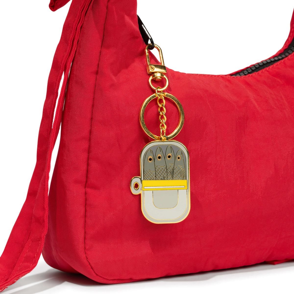 Tinned Fish Enamel Bag Charm & Keychain