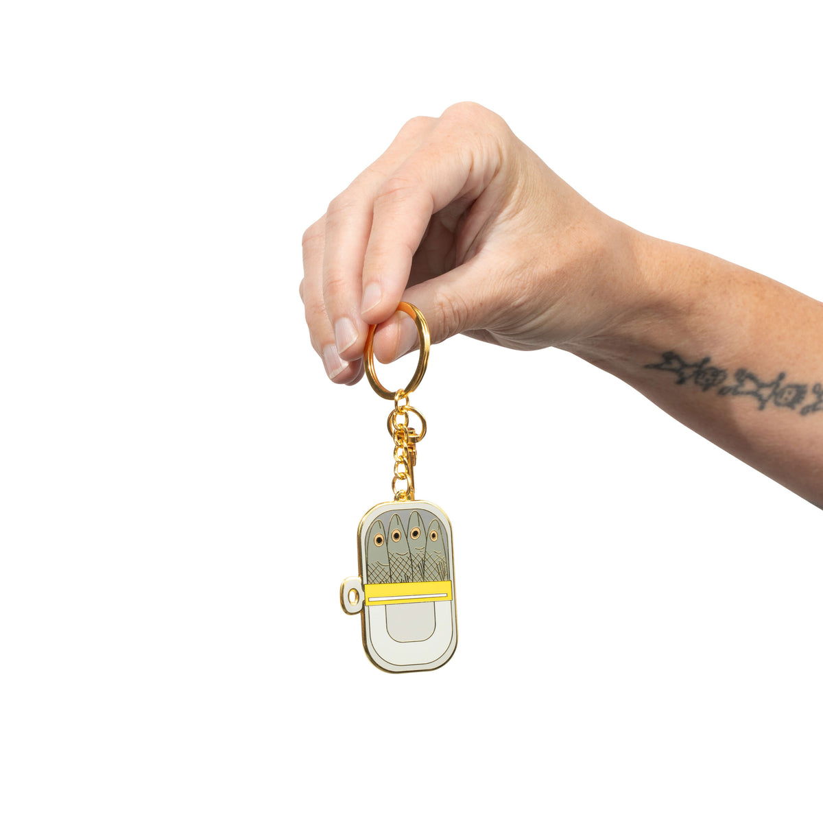 Tinned Fish Enamel Bag Charm & Keychain
