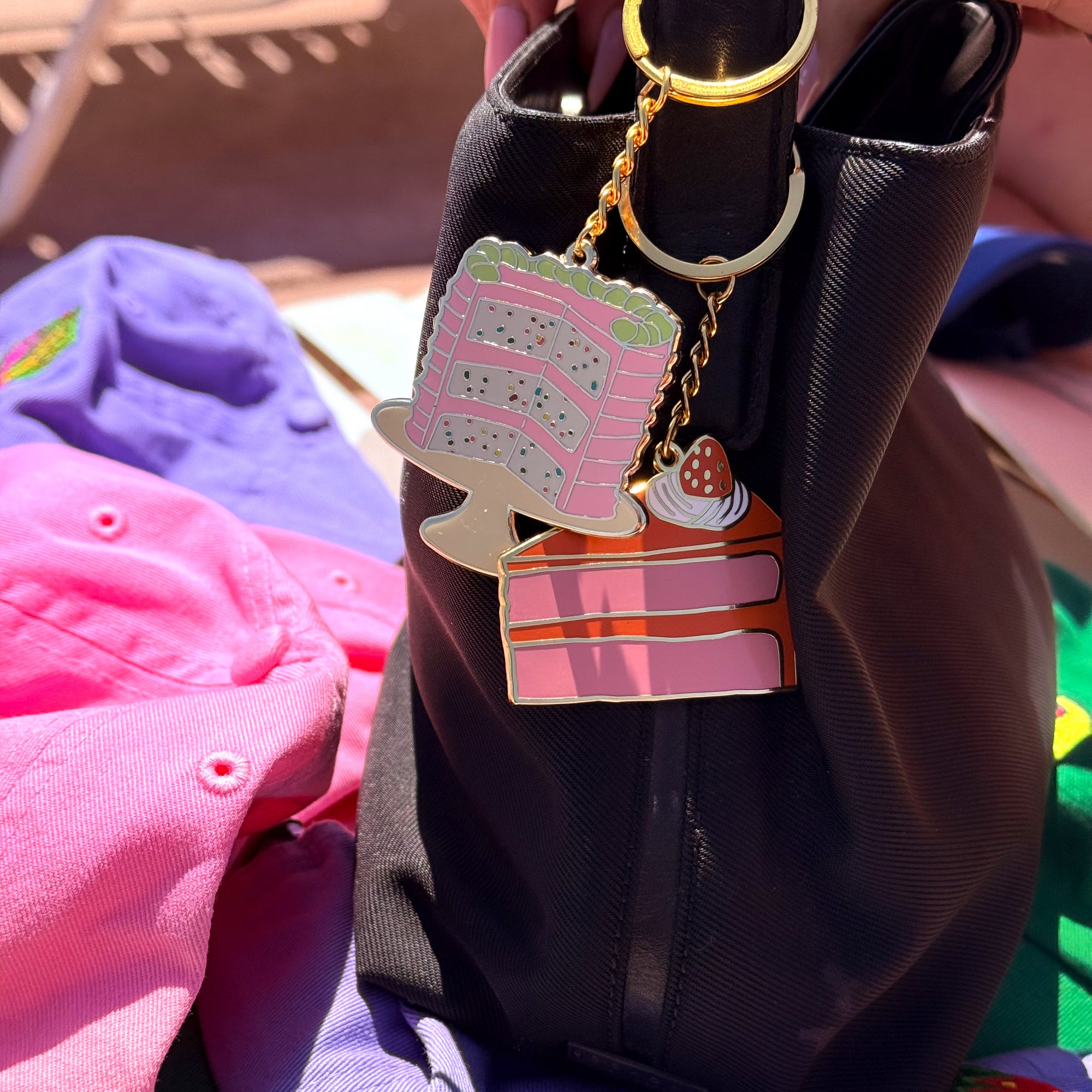 Cake Slice Enamel Keychain