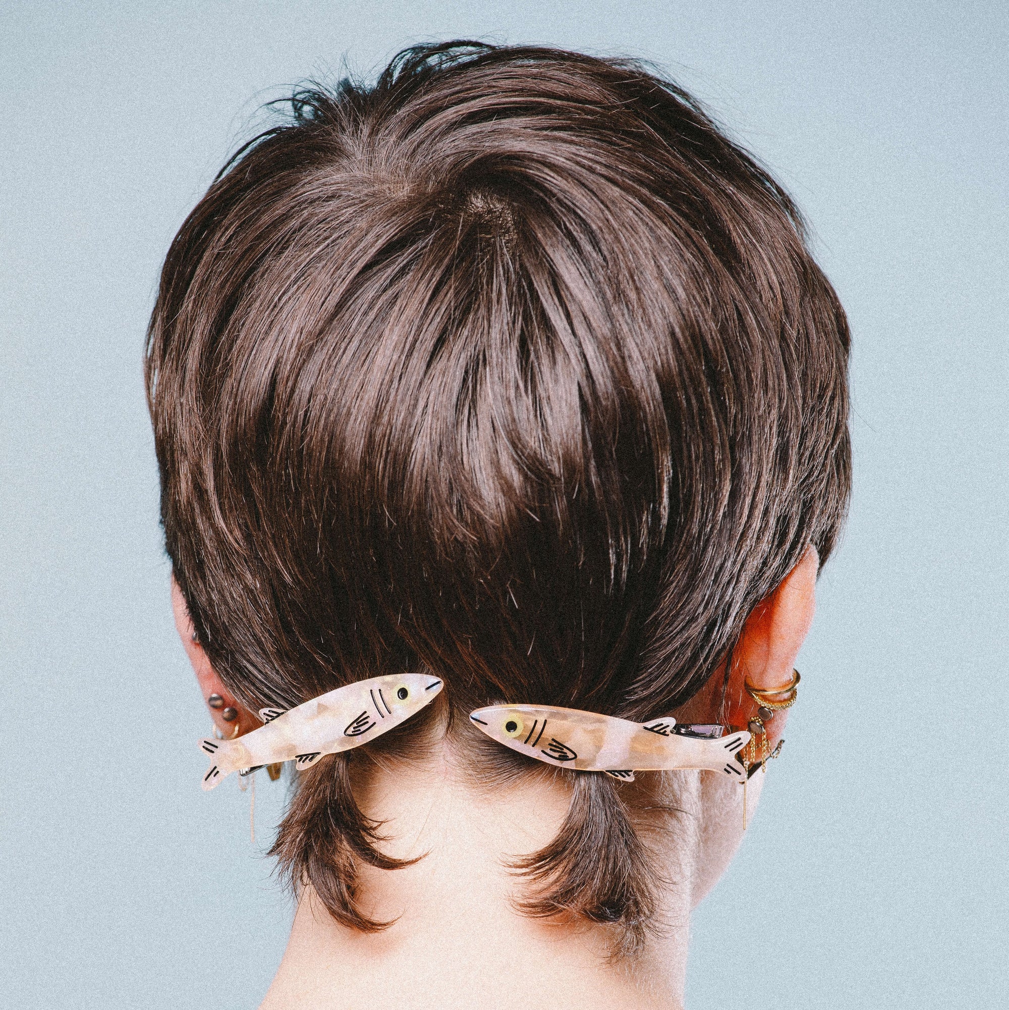 Gold Sardine Alligator Hair Clip Set