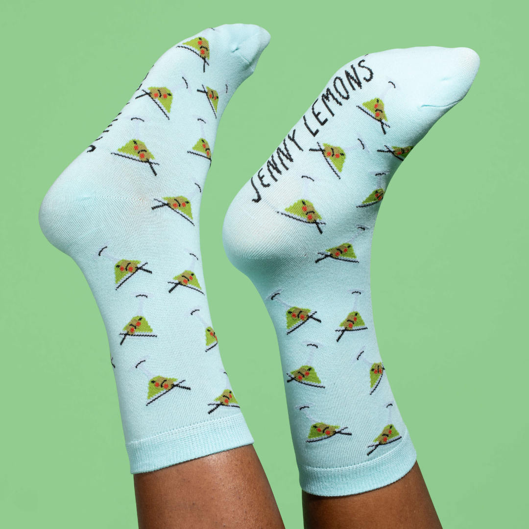 Light Blue Martini Crew Socks