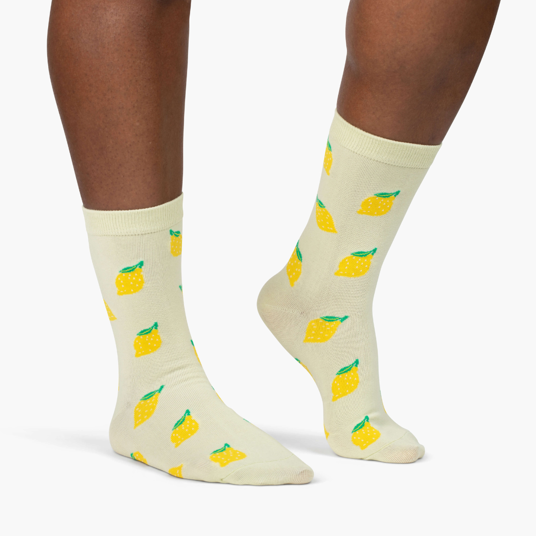 Mint Lemon Crew Socks