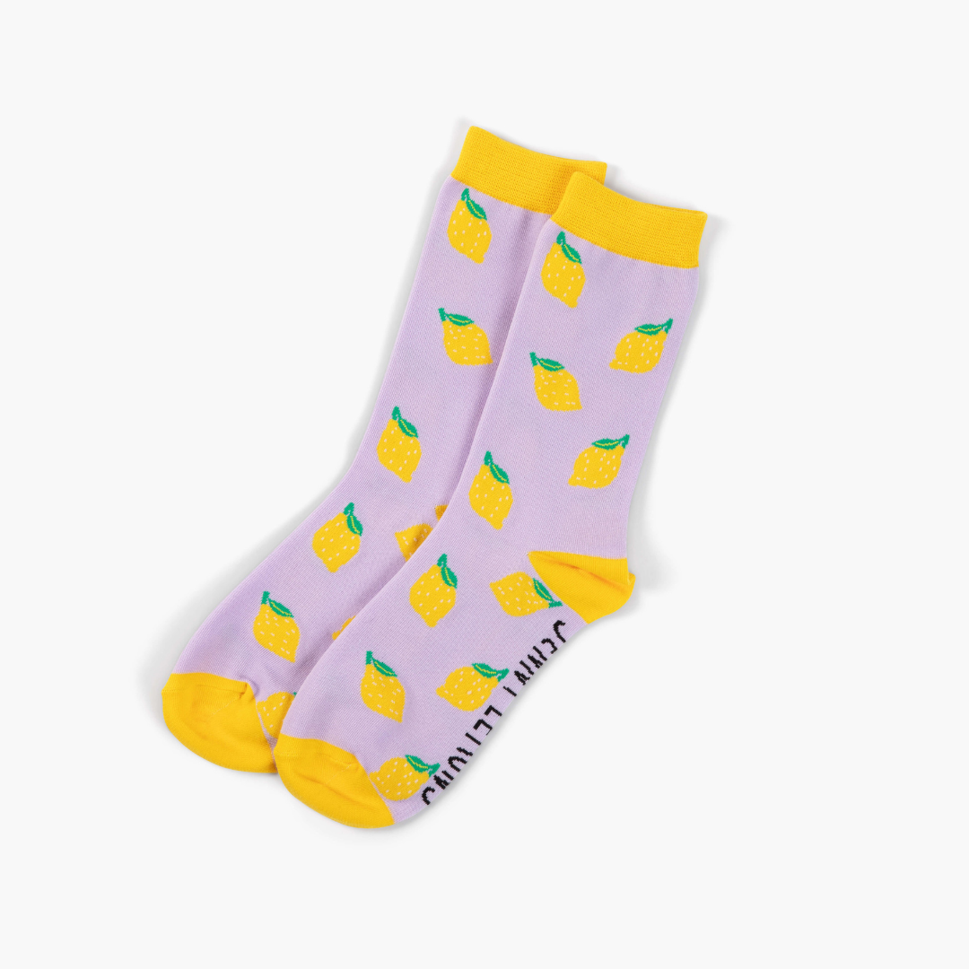 Lavender Lemon Crew Socks