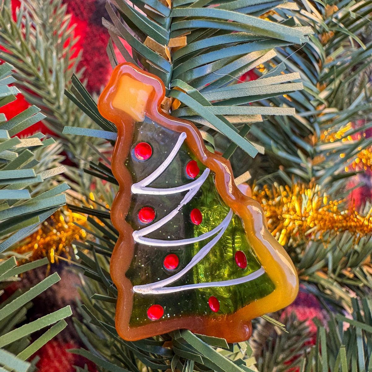Mini Christmas Tree Holiday Cookie Hair Claw Clip