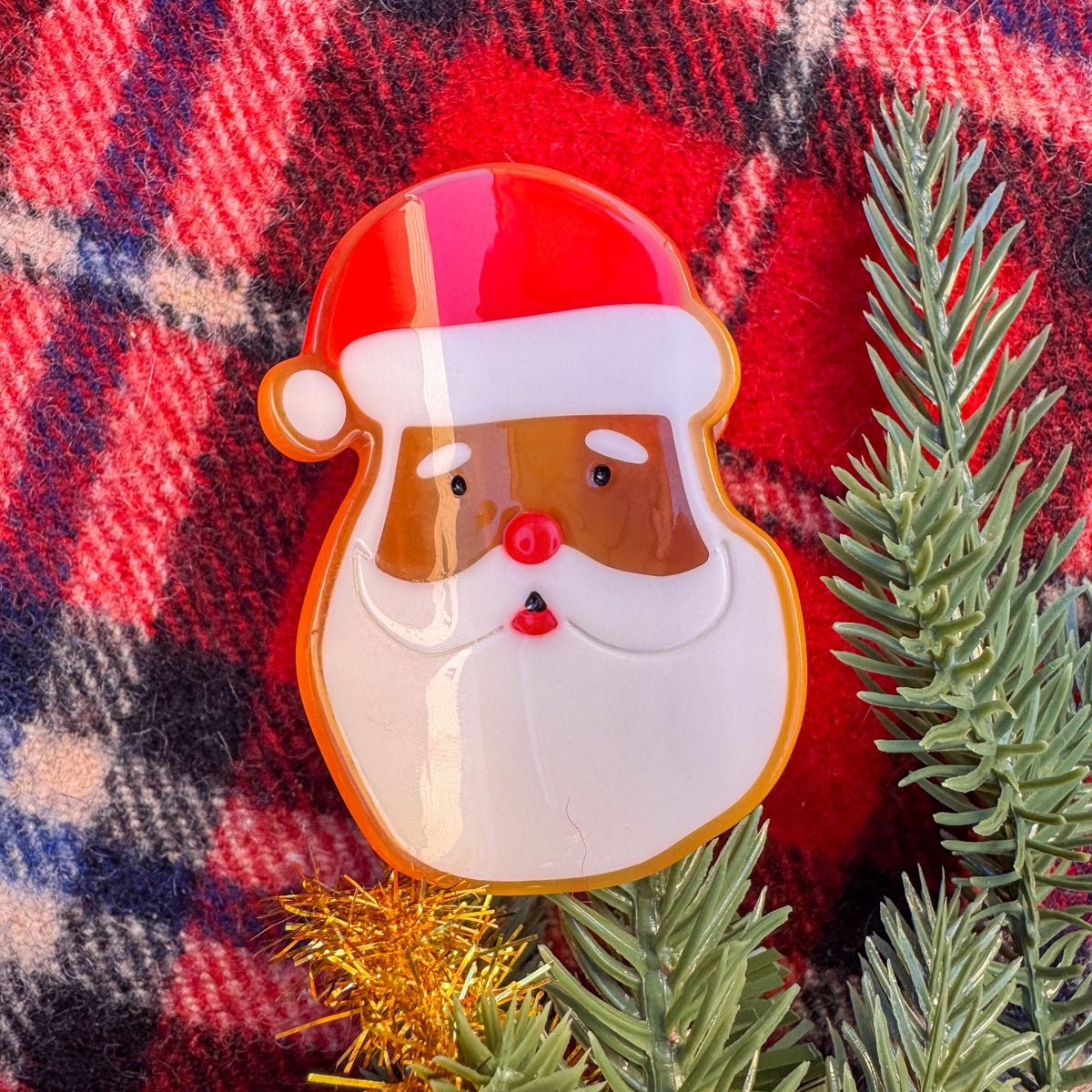 Midi Santa Holiday Cookie Hair Claw Clip