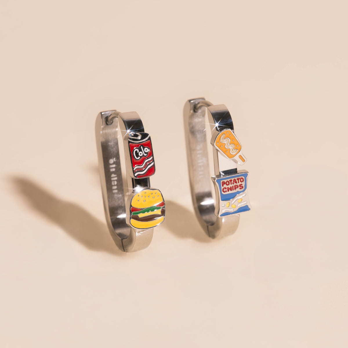 Large Corn Dog Hair Claw Clip + 3D Foodie Huggie Hoops