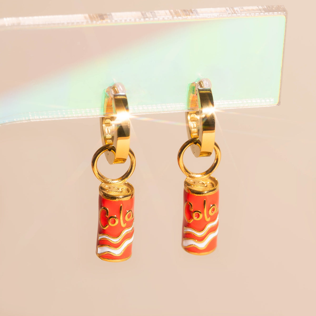 Large Cola Can Hair Claw Clip + Cola Can Huggie Hoop Charms