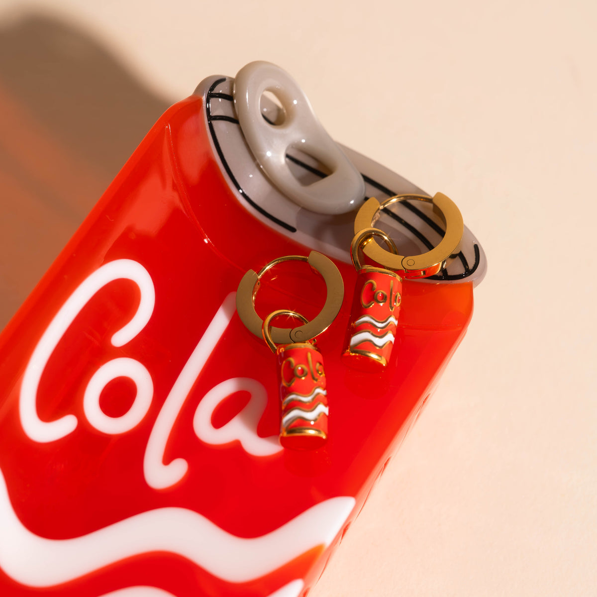 Large Cola Can Hair Claw Clip + Cola Can Huggie Hoop Charms