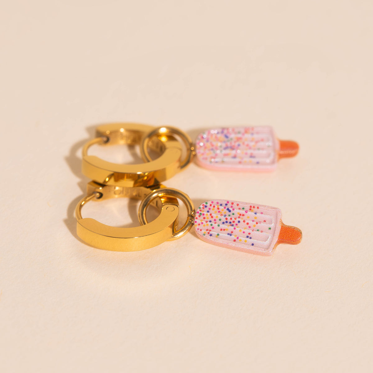 Large Popsicle Hair Claw Clip + Sprinkle Popsicle Huggie Hoop Charms