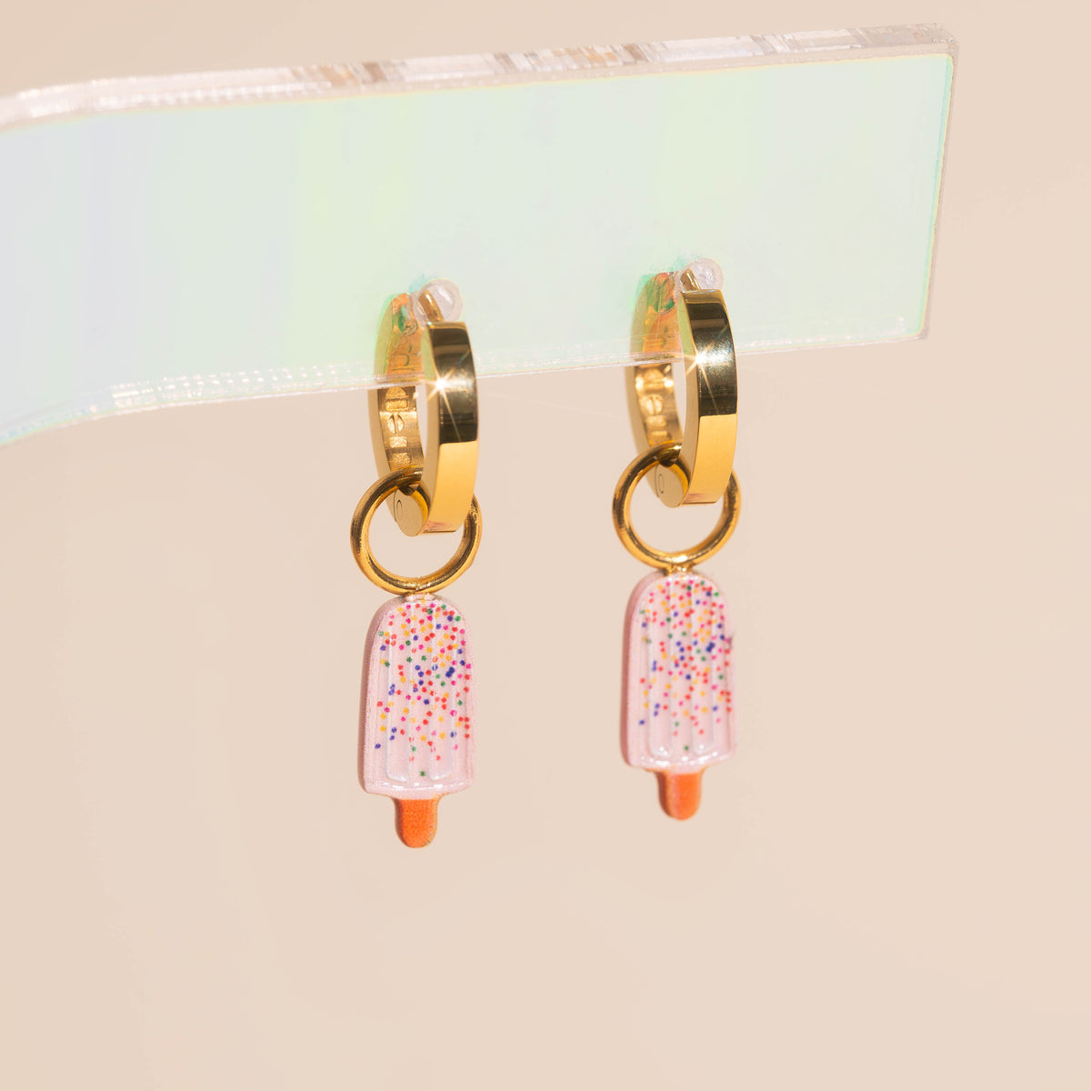 Large Popsicle Hair Claw Clip + Sprinkle Popsicle Huggie Hoop Charms