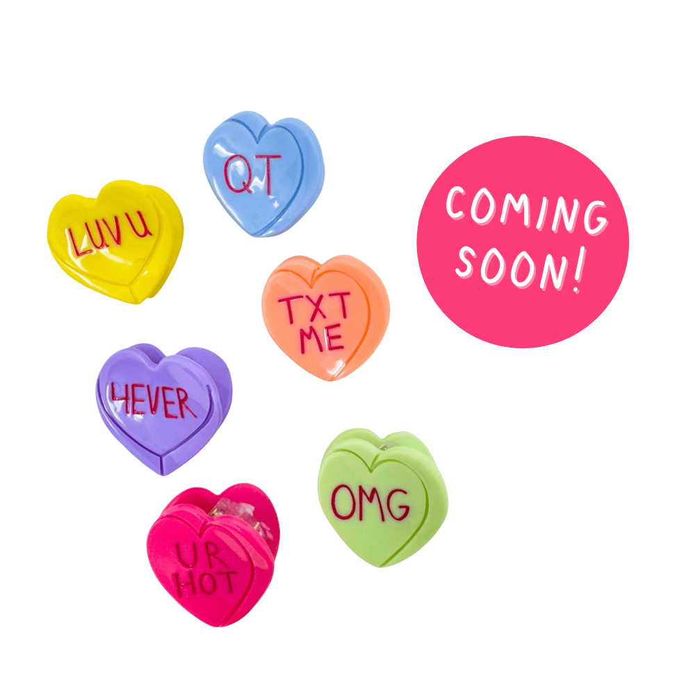 Micro Candy Hearts Hair Claw Clip Set