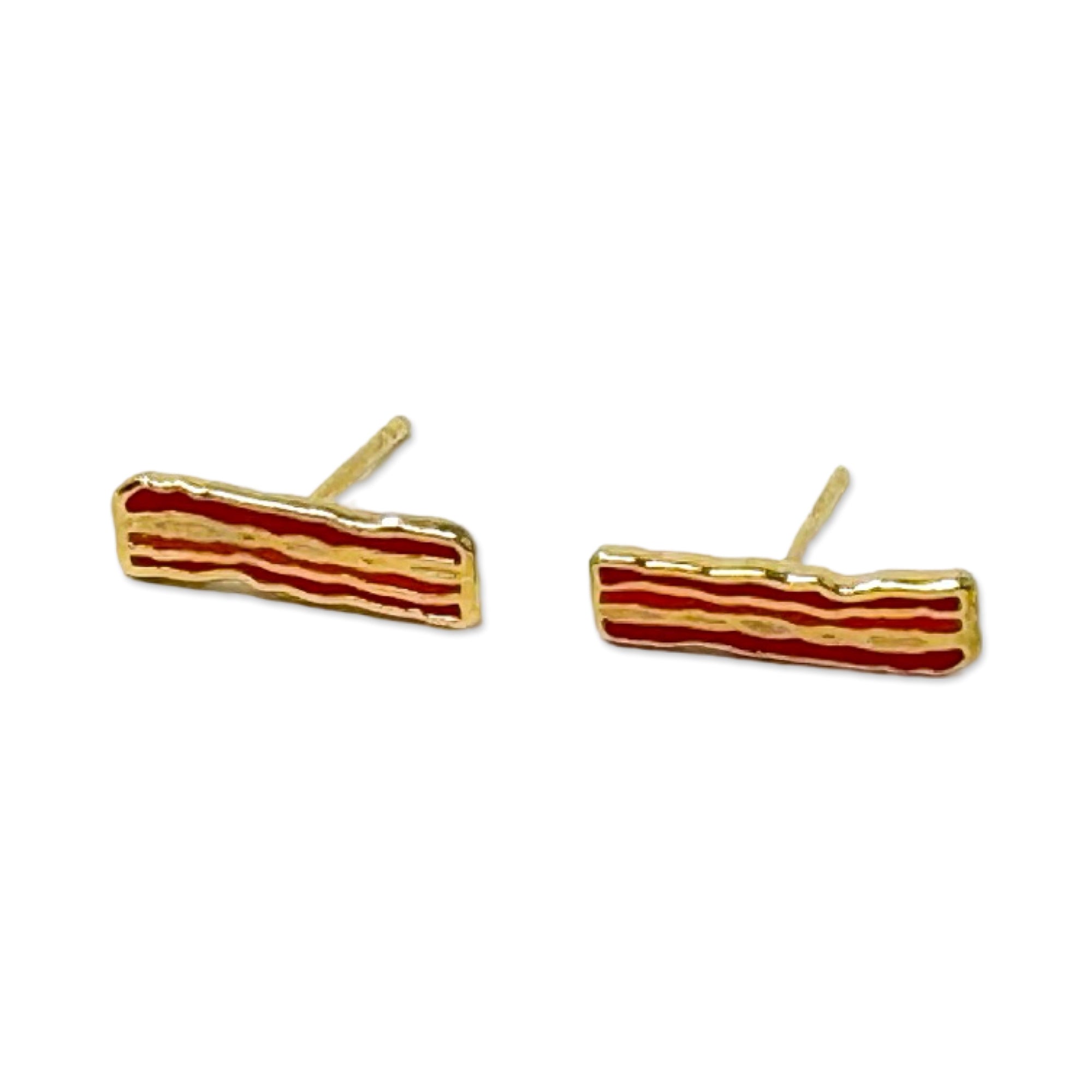 Bacon Enamel Earrings Jewelry Jenny Lemons 