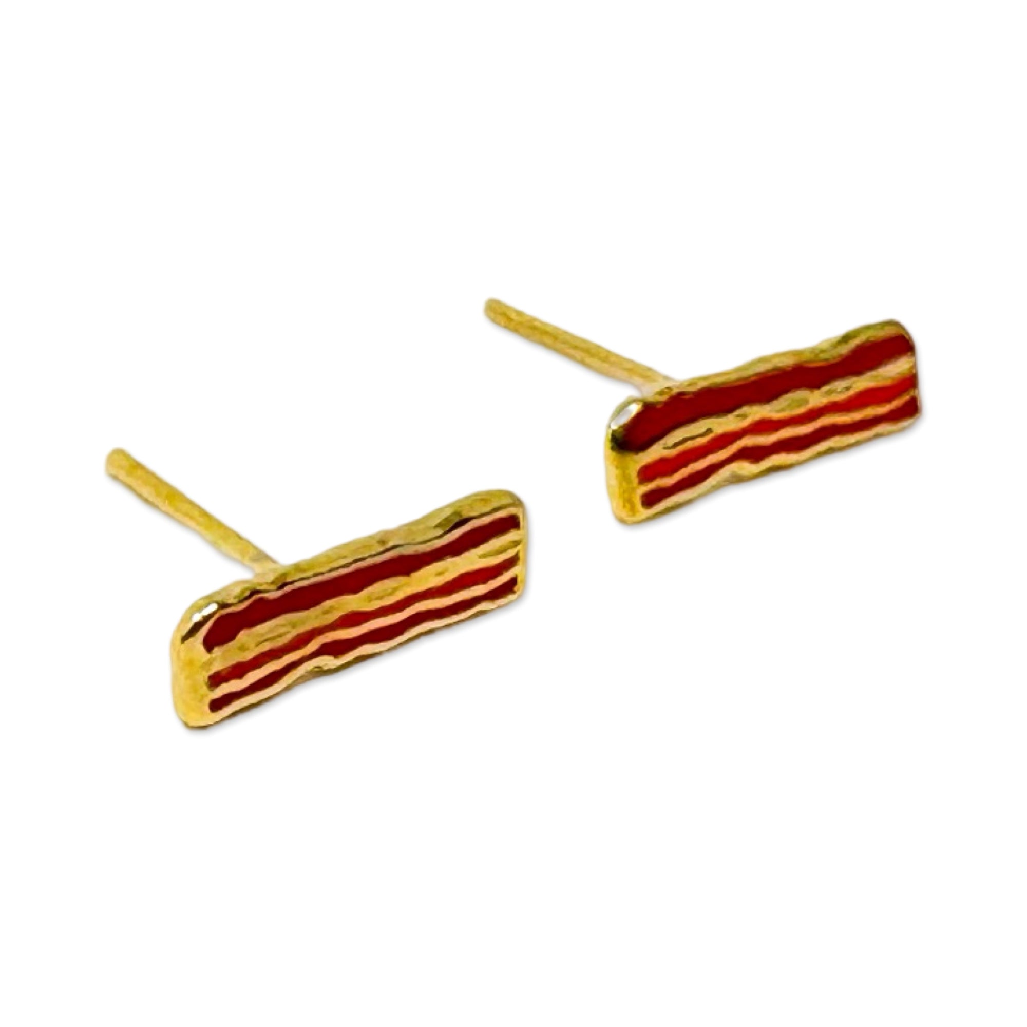 Bacon Enamel Earrings Jewelry Jenny Lemons 