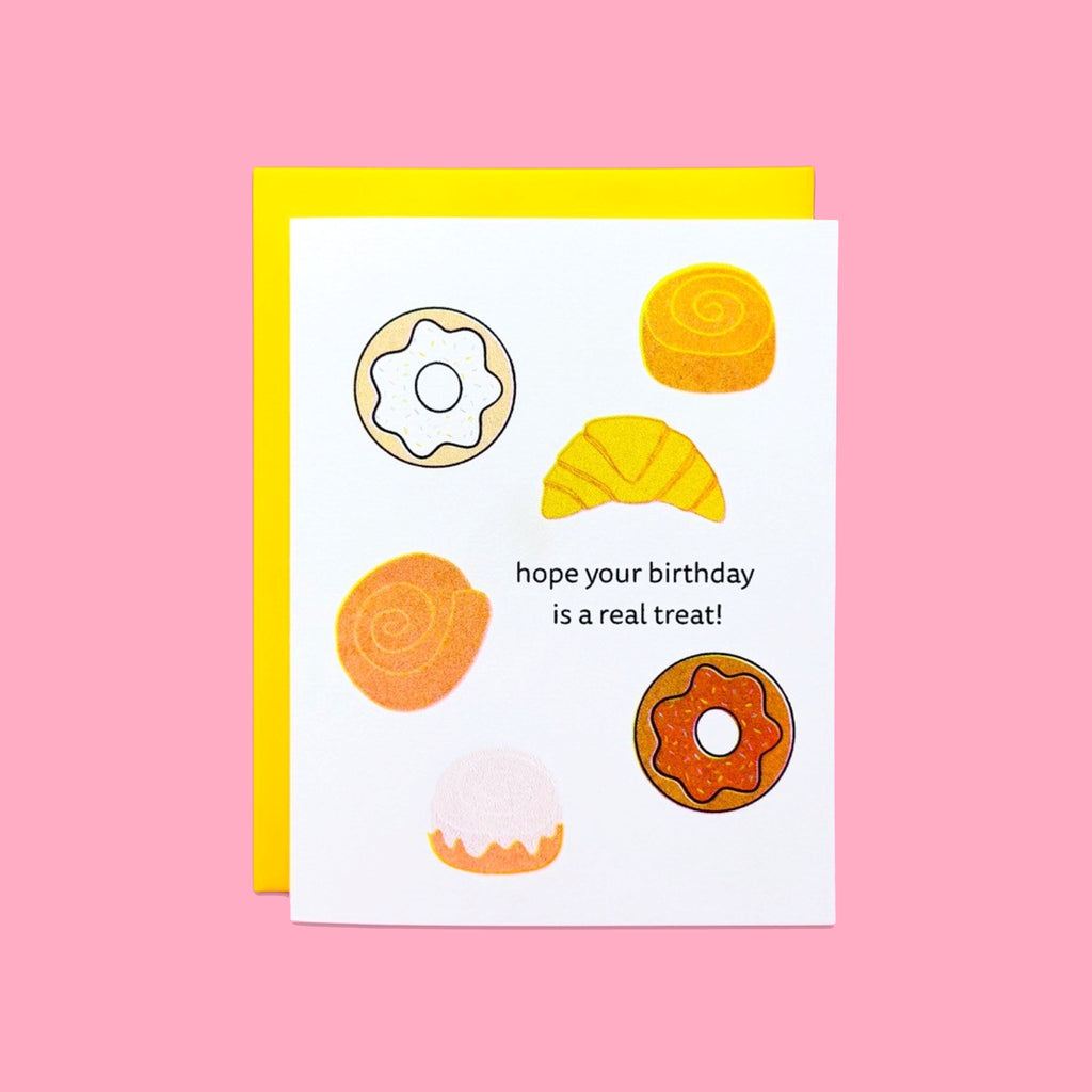 Birthday Treats Risograph Card Stationery/Stickers/Cards Jenny Lemons 