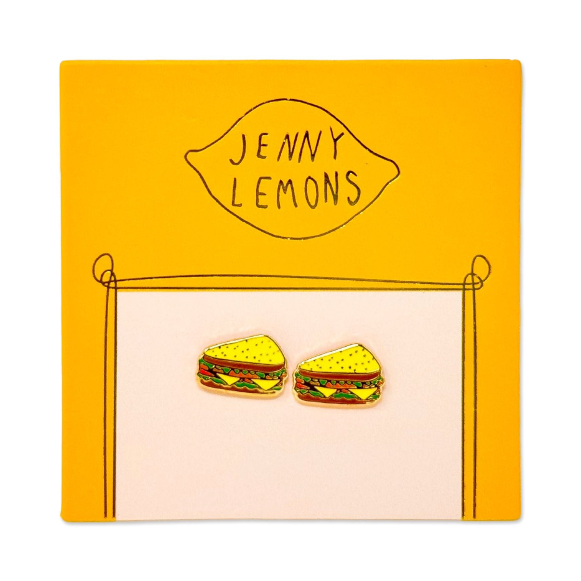 Deli Sandwich Enamel Earrings Jewelry Jenny Lemons 