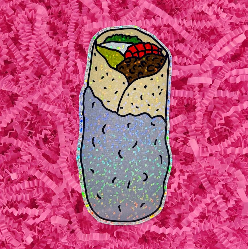 Glitter Burrito Sticker Stationary/Stickers/Cards Jenny Lemons 