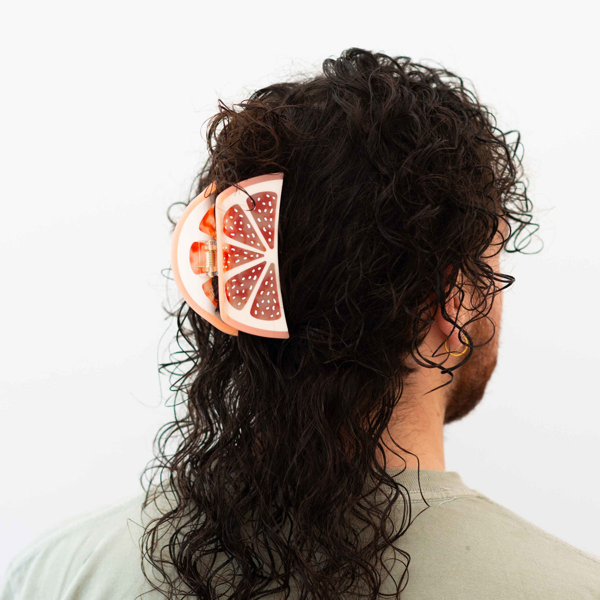 HAND-PAINTED CITRUS SLICE FRUIT CLAW HAIR CLIP main image 1